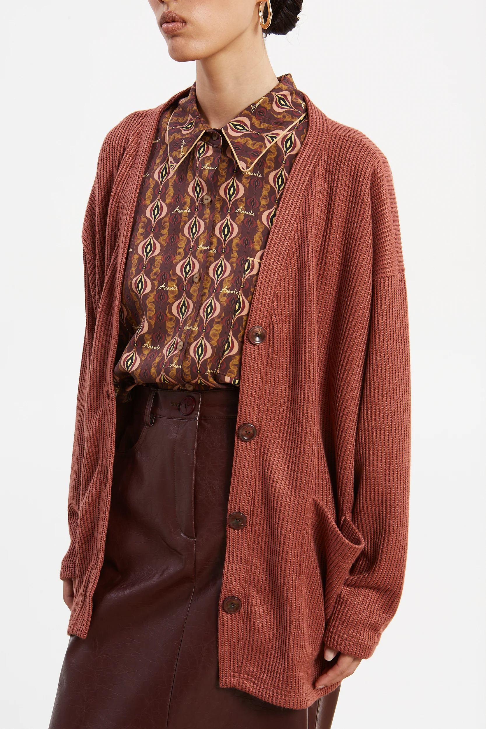 Dorothy knitted dusty pink cardigan - Image 4