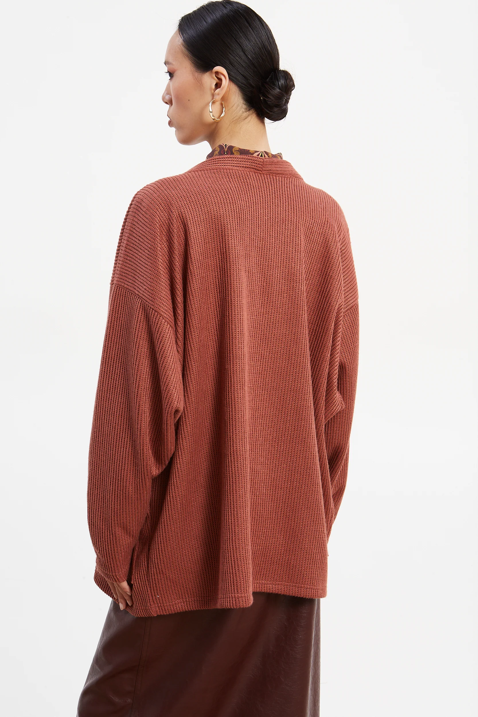 Dorothy knitted dusty pink cardigan - Image 5