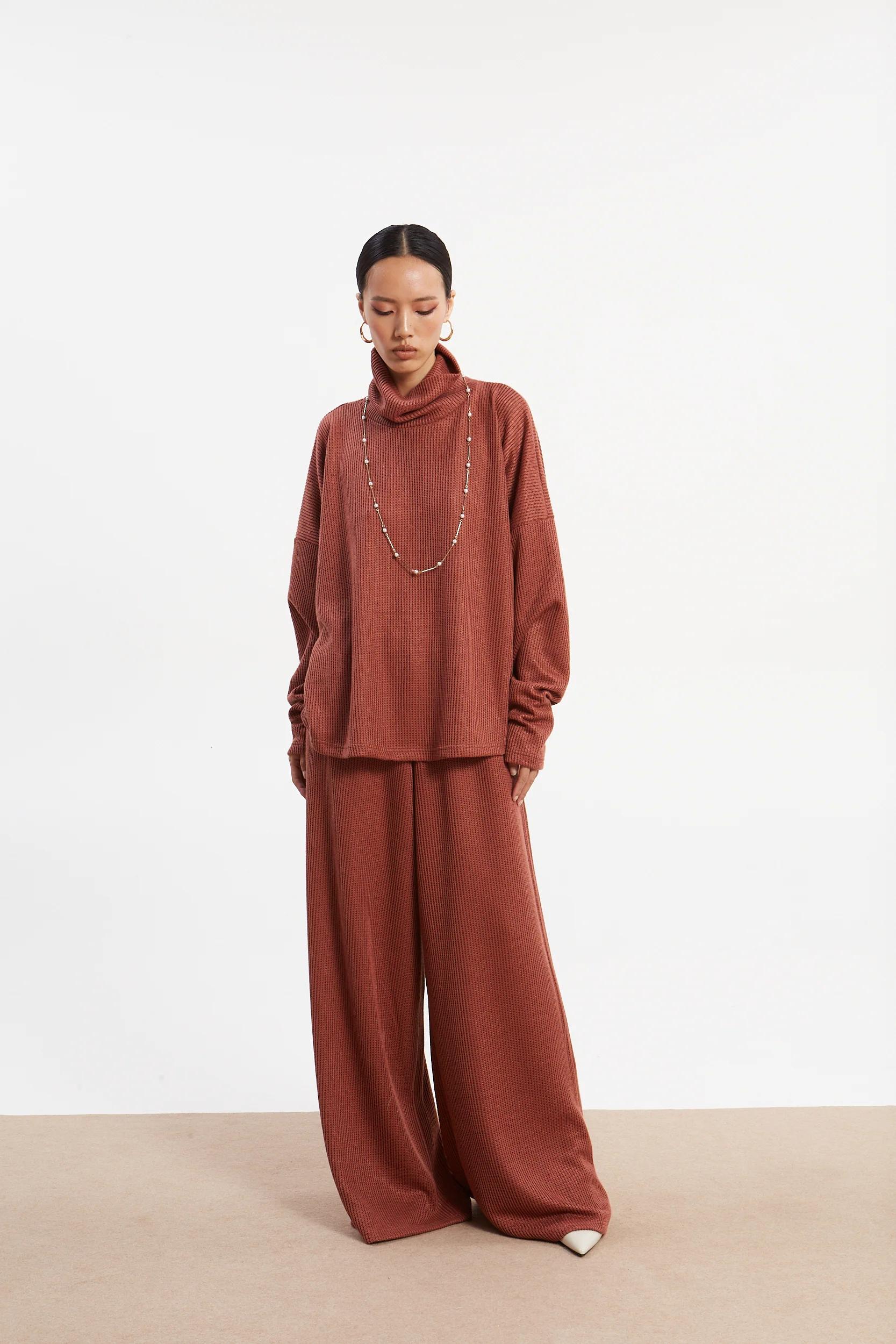 Dorothy knitted dusty pink pants - Image 2