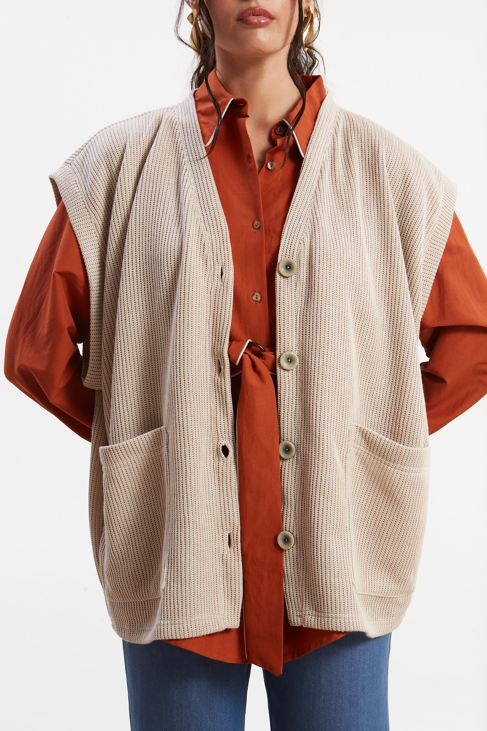 Dorothy knitted ecru vest - Image 3