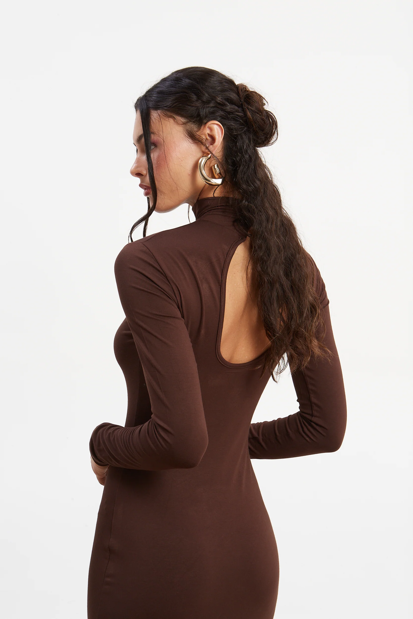 Drew turtleneck brown dress - Image 4