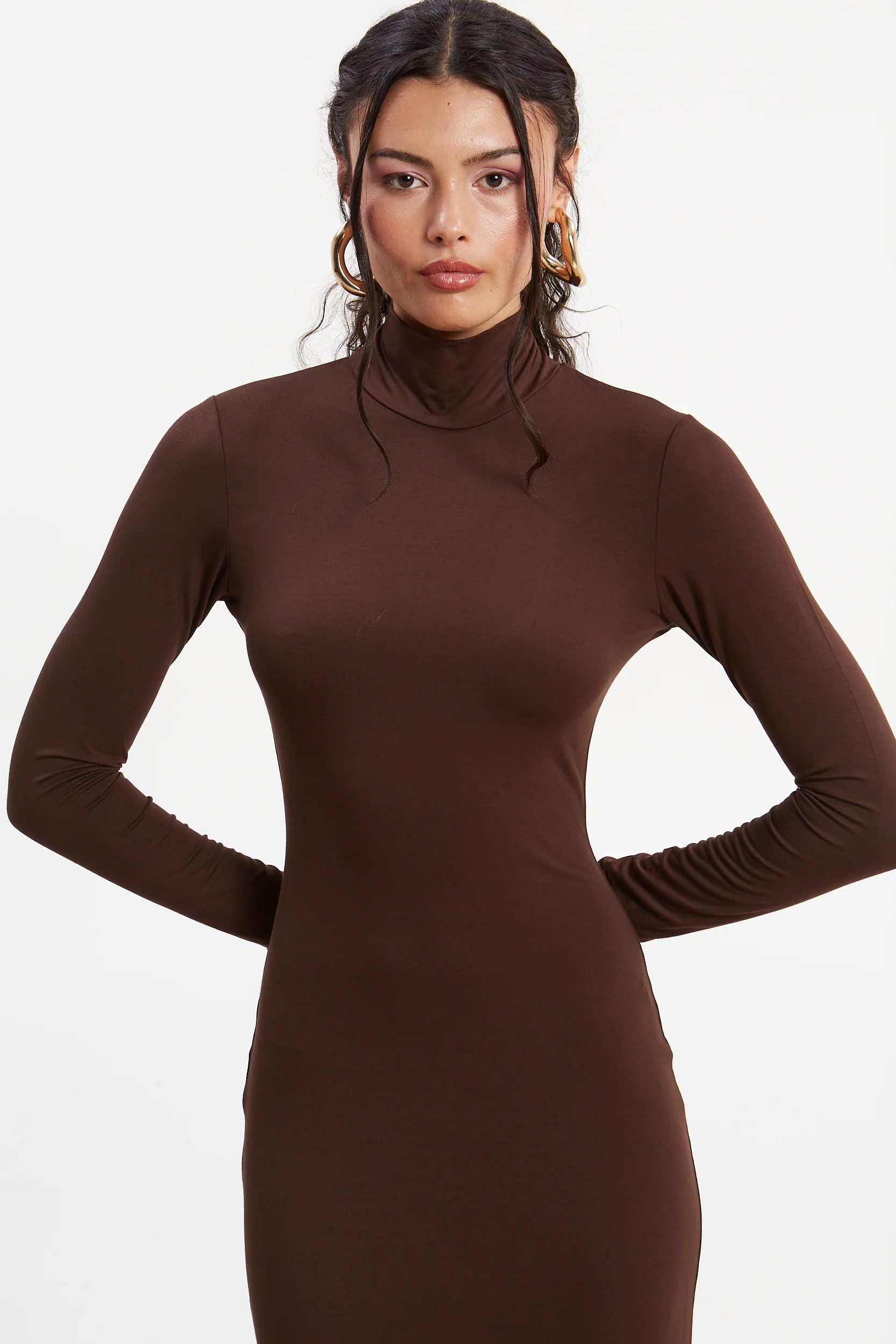 Drew turtleneck brown dress - Image 5