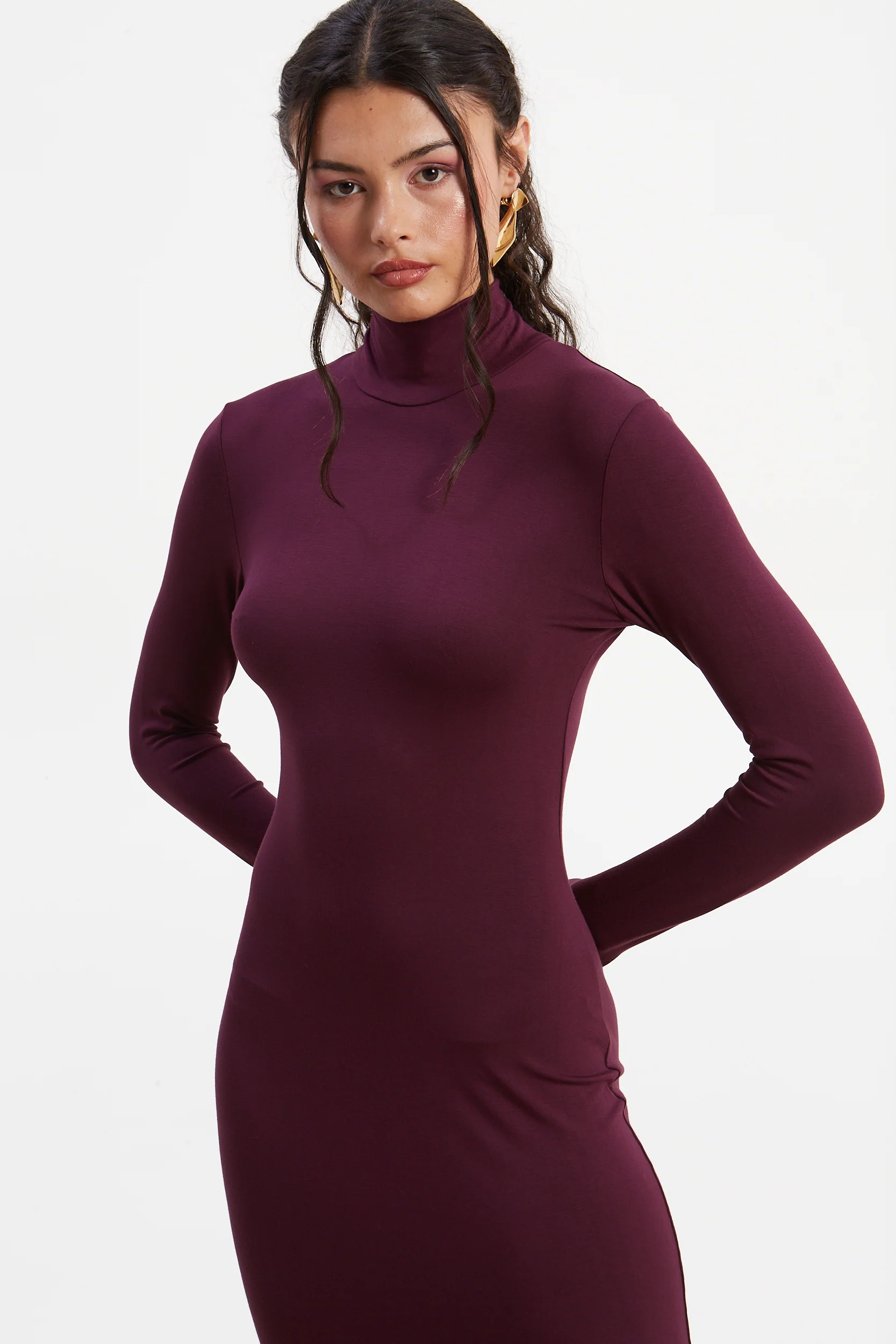 Drew turtleneck purple dress - Image 5