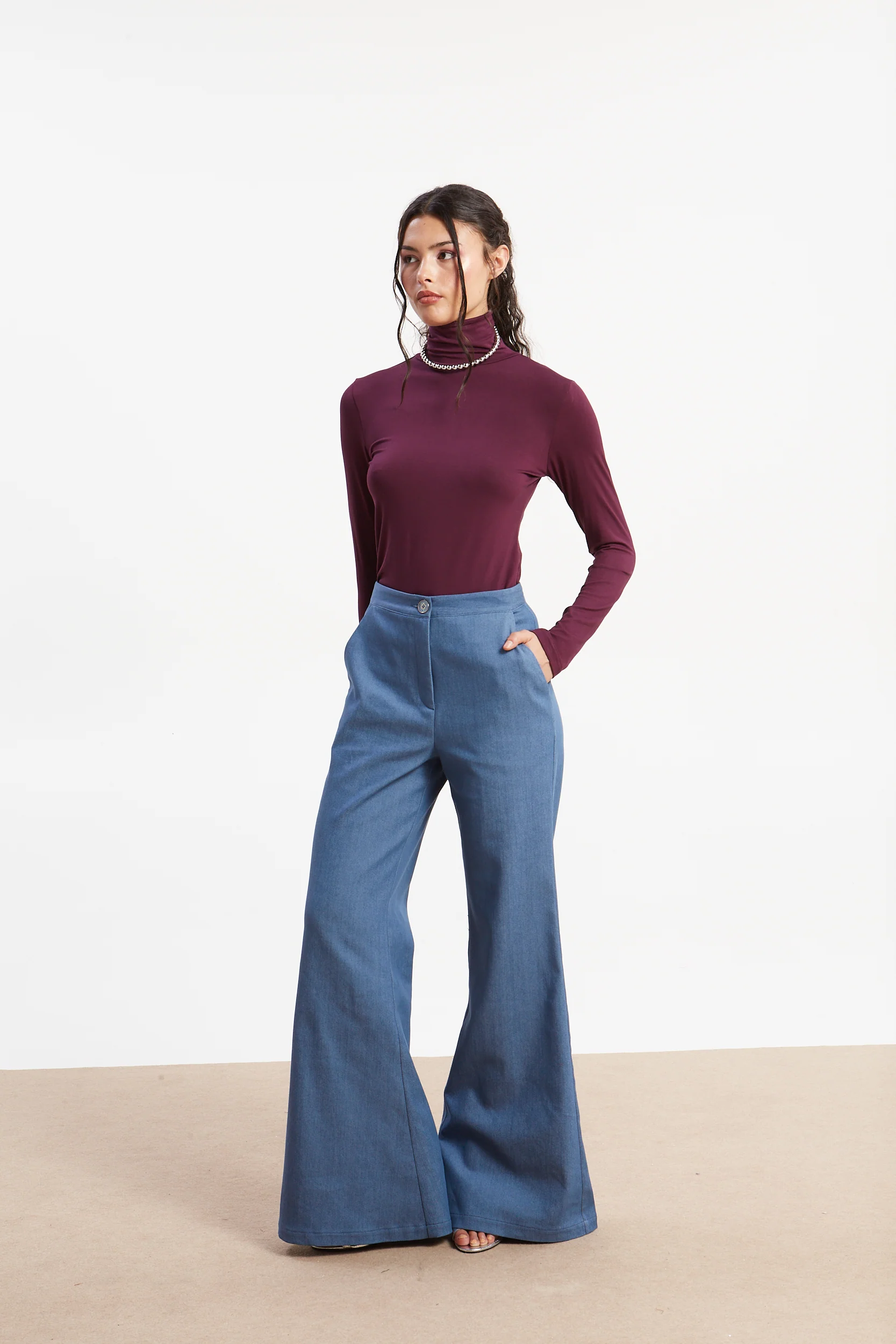 Drew turtleneck purple top - Image 2