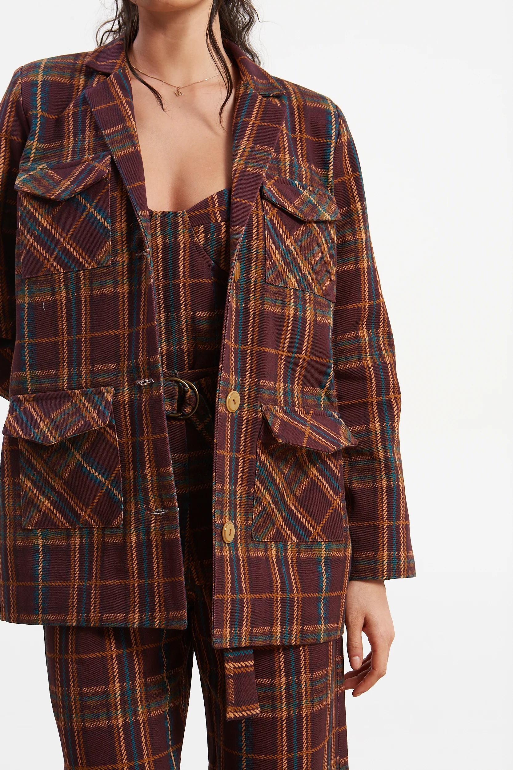 Ella denim plaid blazer - Image 4