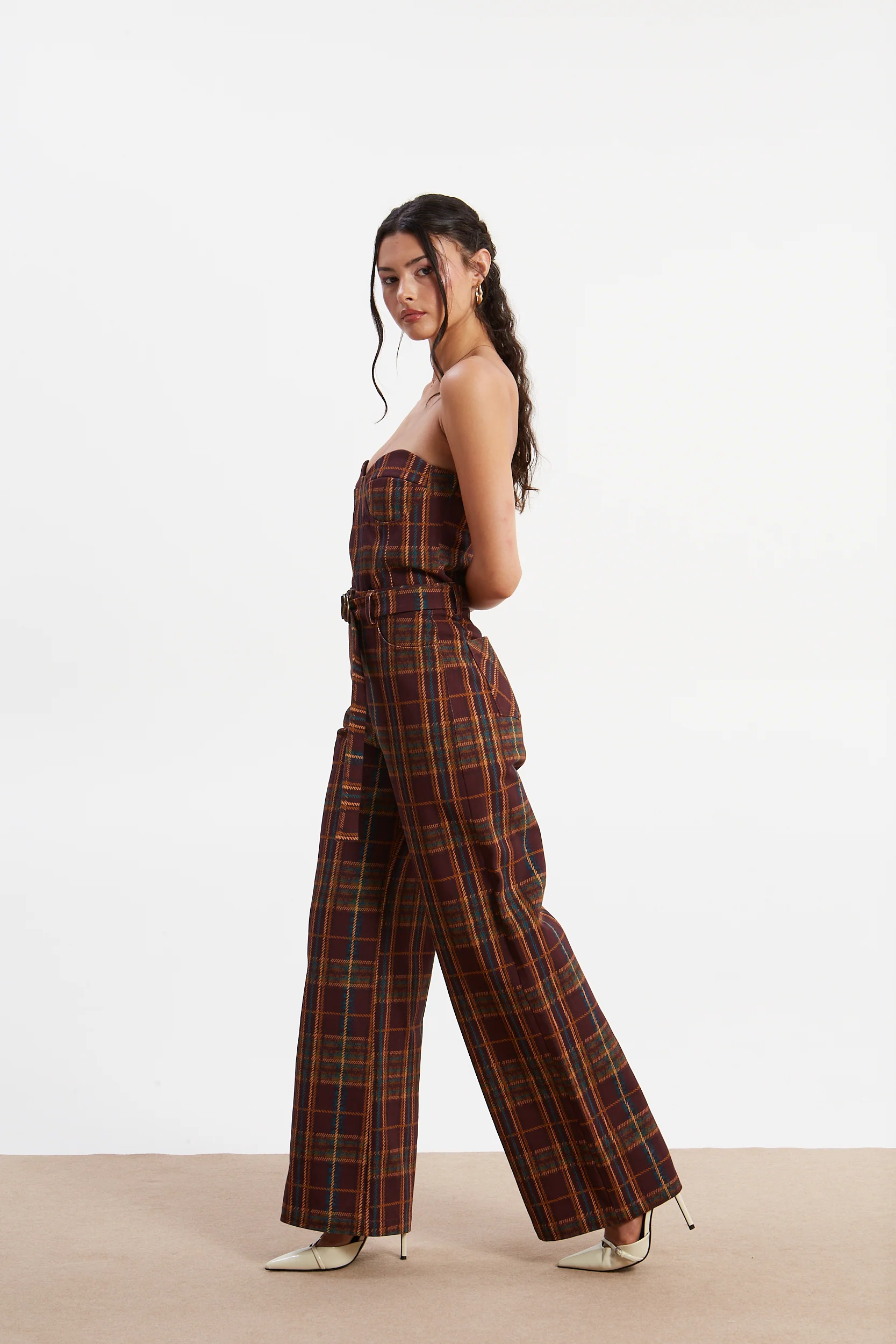 Ella denim plaid pants - Image 2