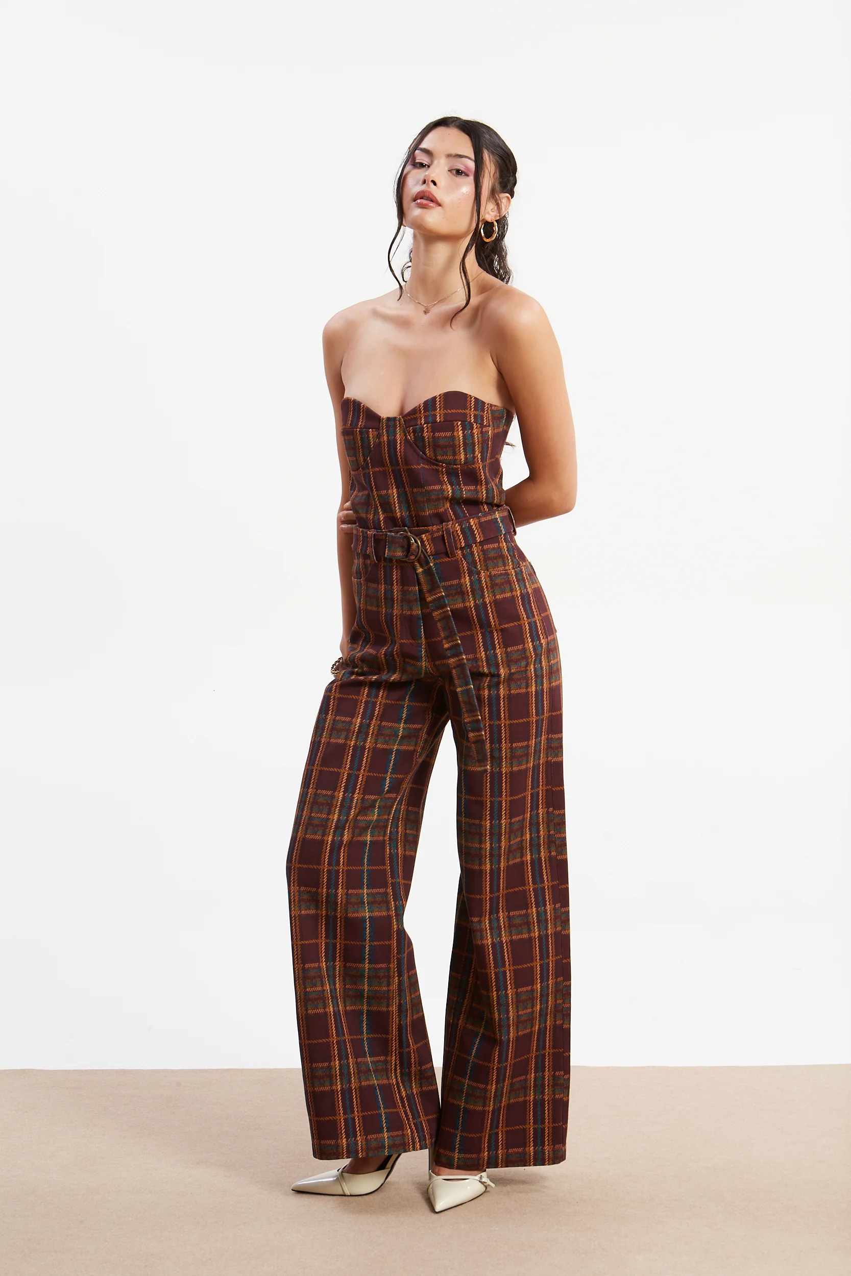 Ella denim plaid pants - Image 4