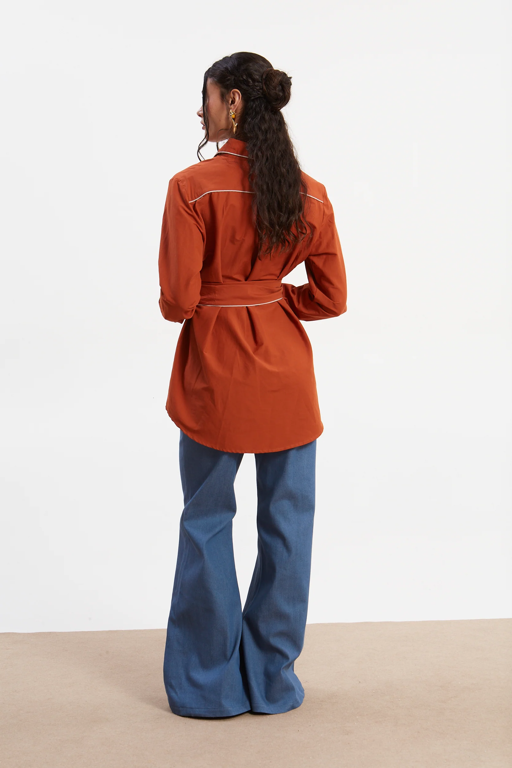 Ellen poplin rust shirt - Image 3