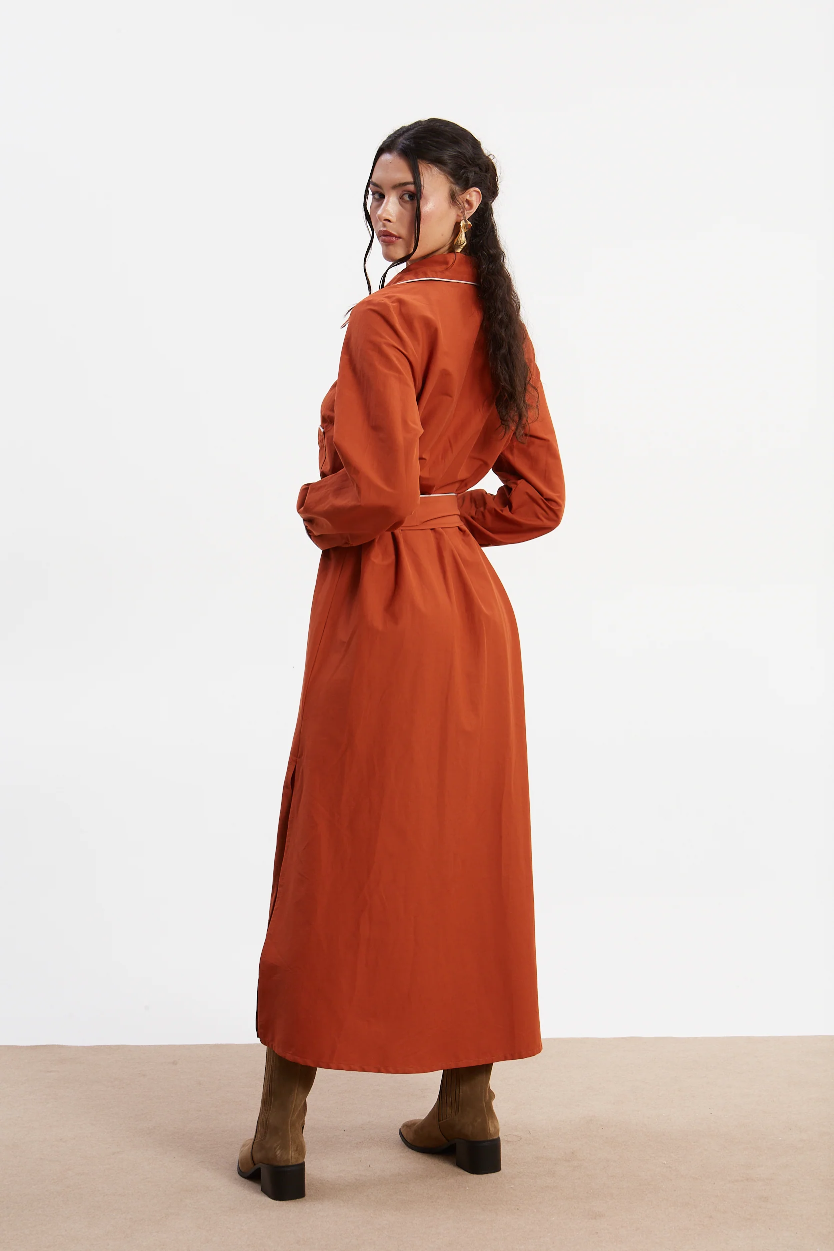 Ellen poplin rust shirtdress - Image 5