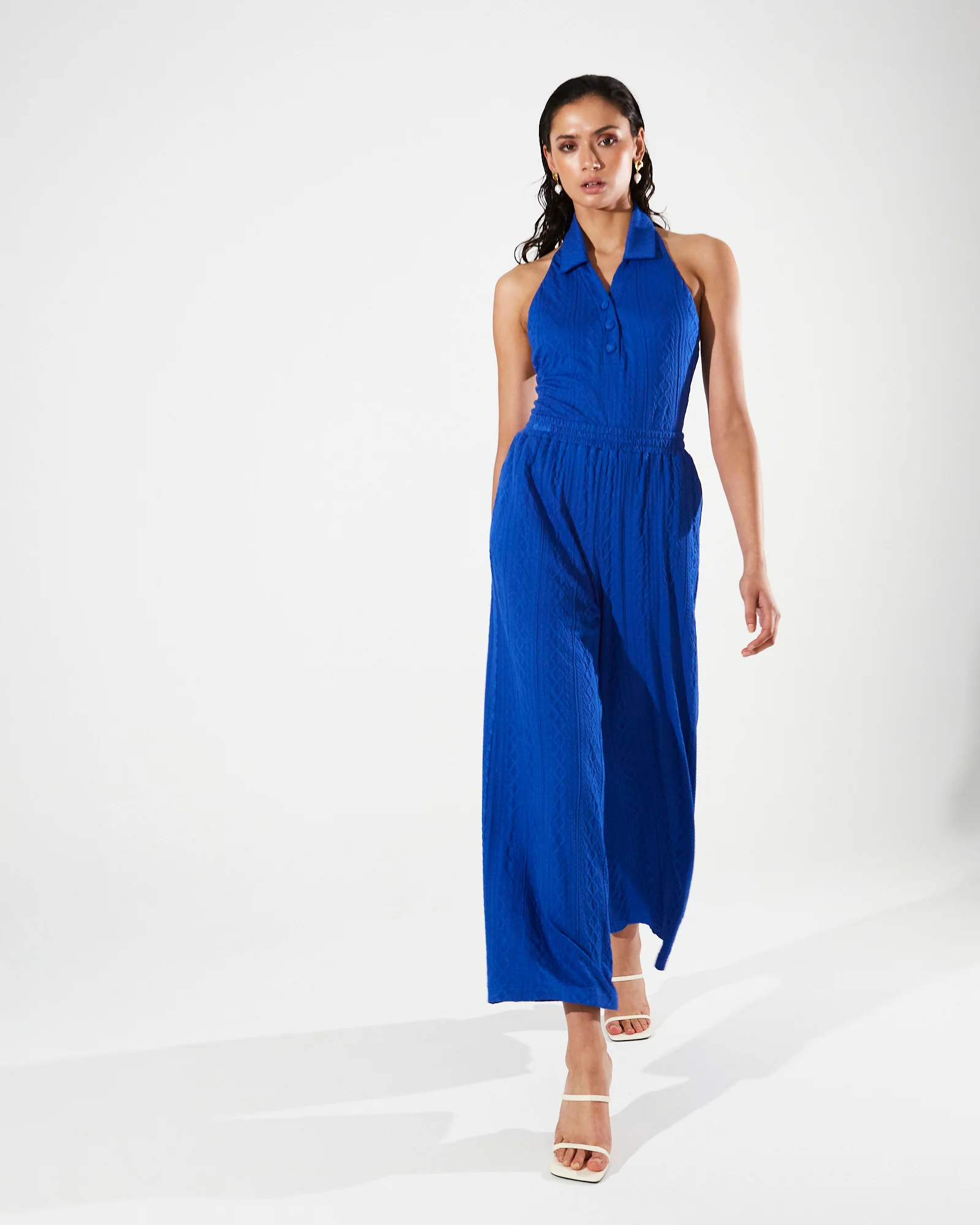Eloise knitted collar blue top - Image 3