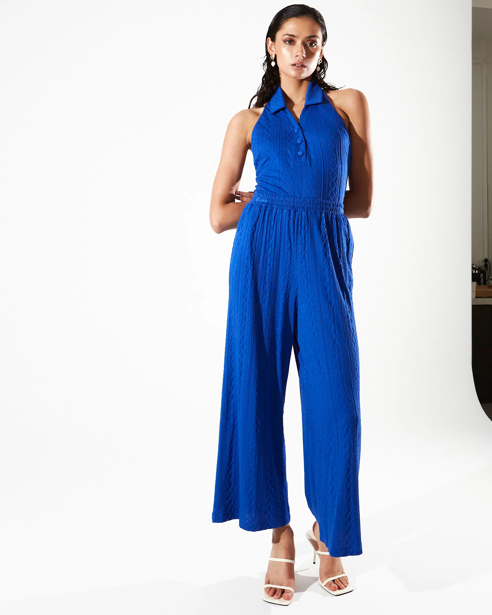 Eloise knitted collar blue top - Image 4