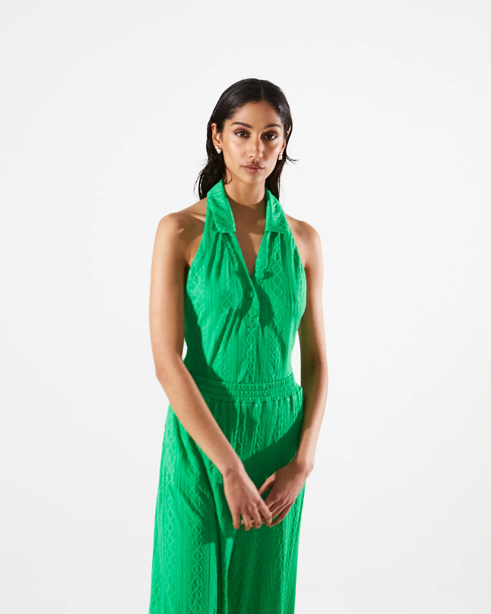 Eloise knitted collar green top - Image 2