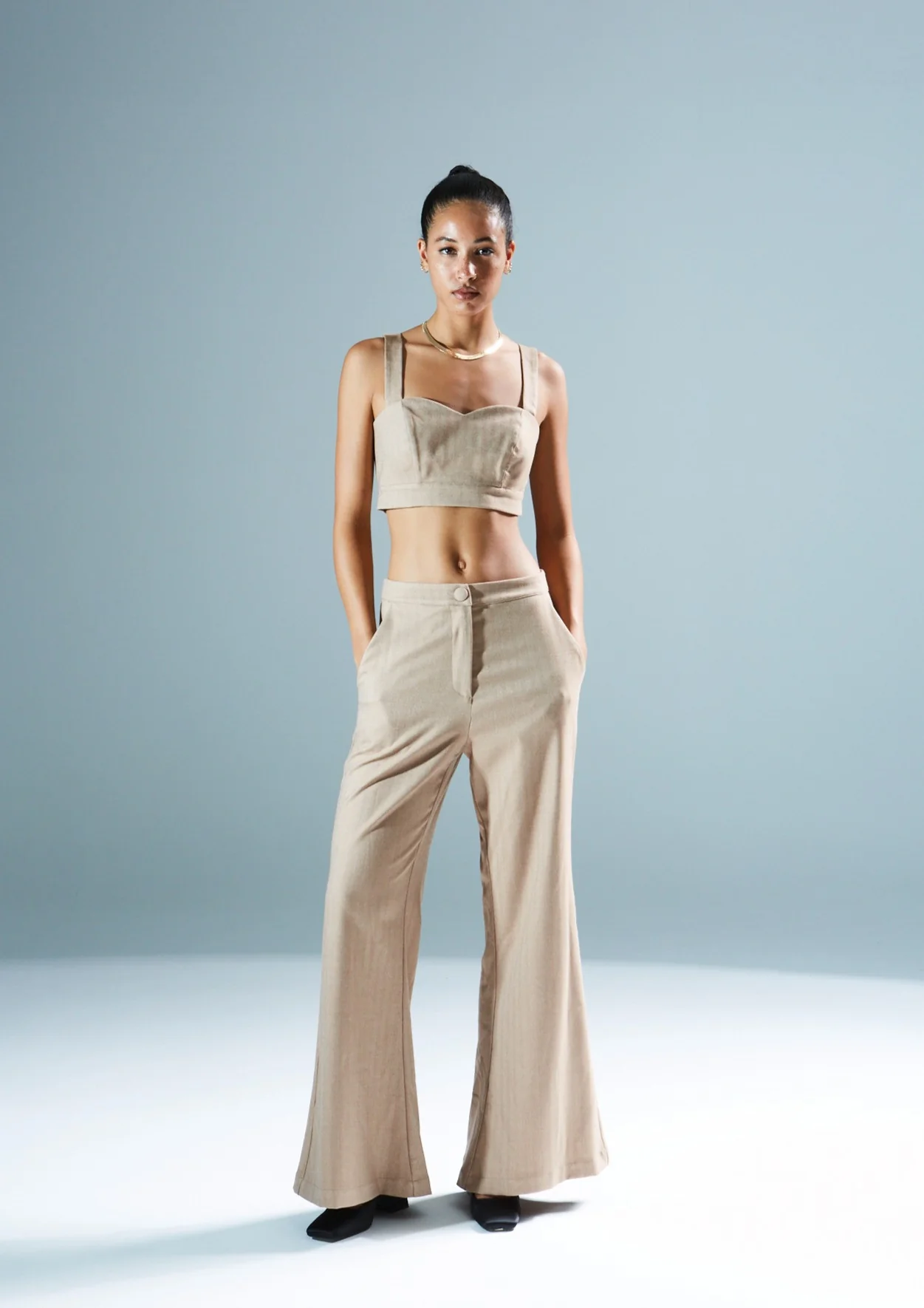 Felicia camel bustier top - Image 2
