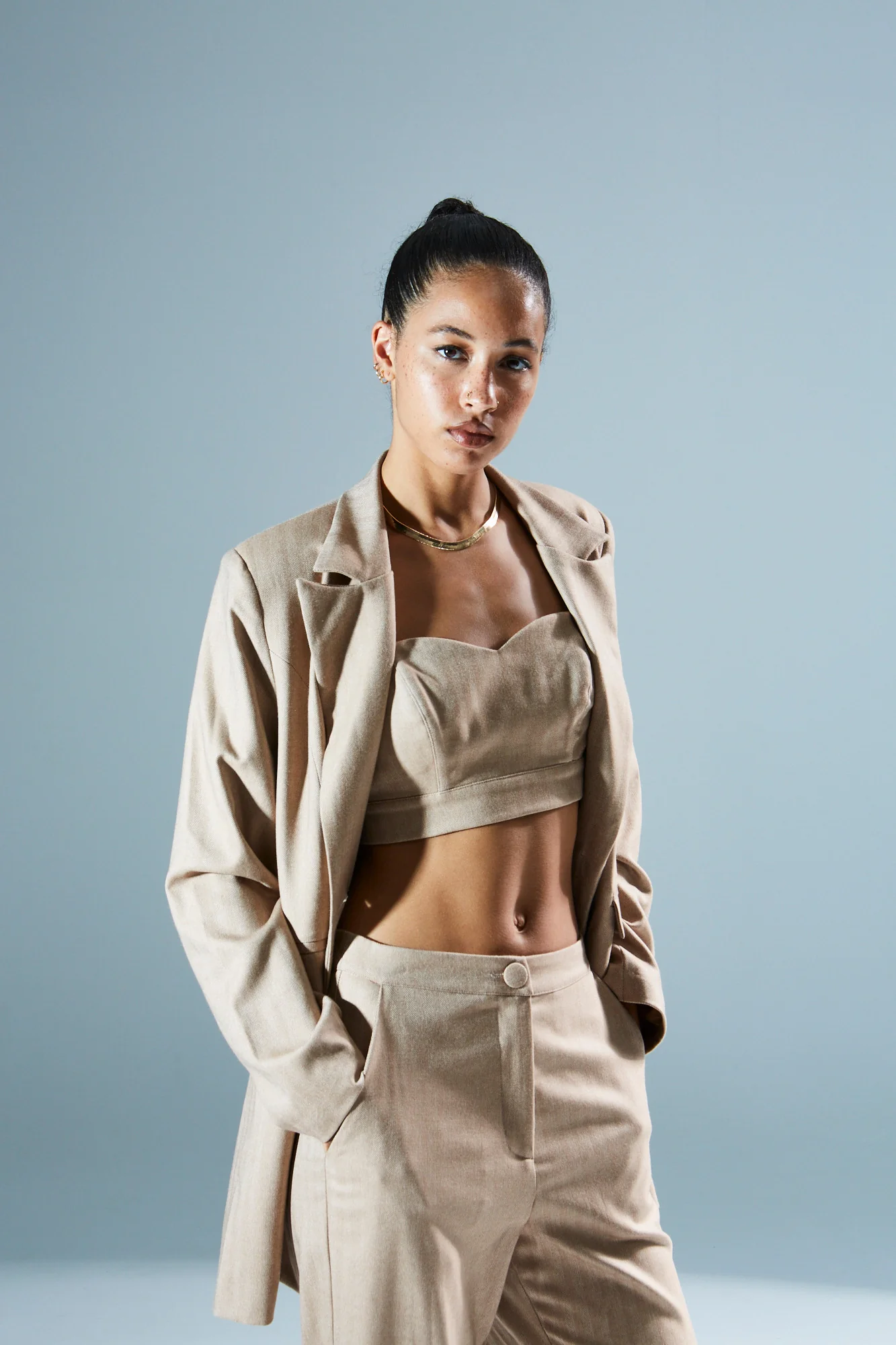 Felicia camel bustier top - Image 3