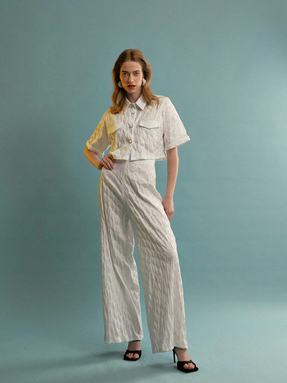 Feya polka dot white pants