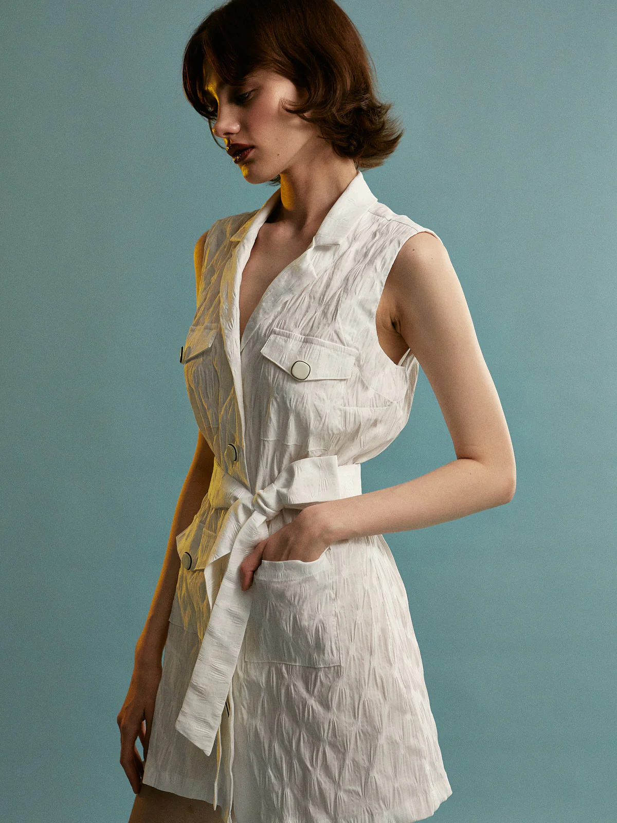 Feya polka dot white shirtdress