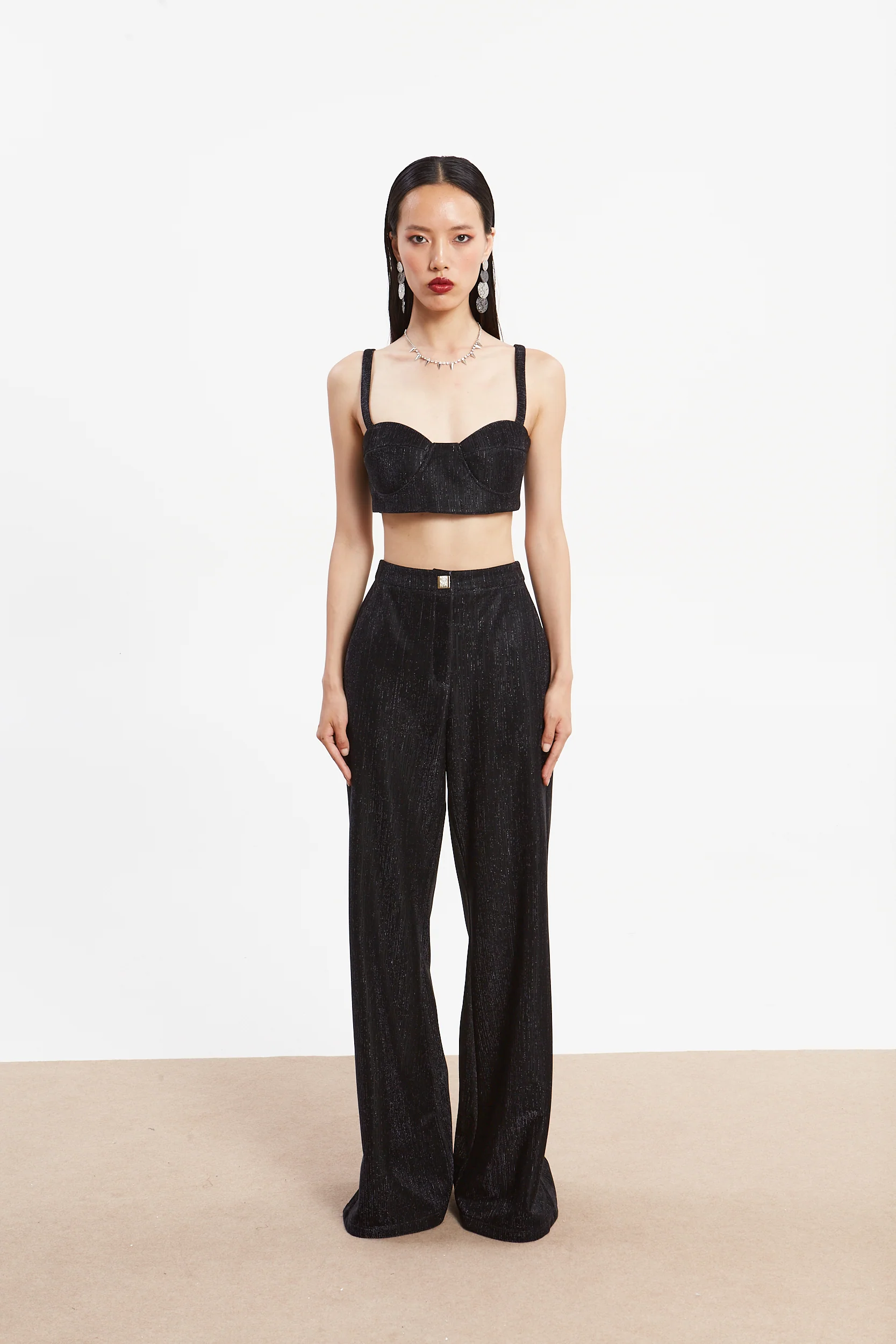 Gloria lurex black bustier top - Image 3