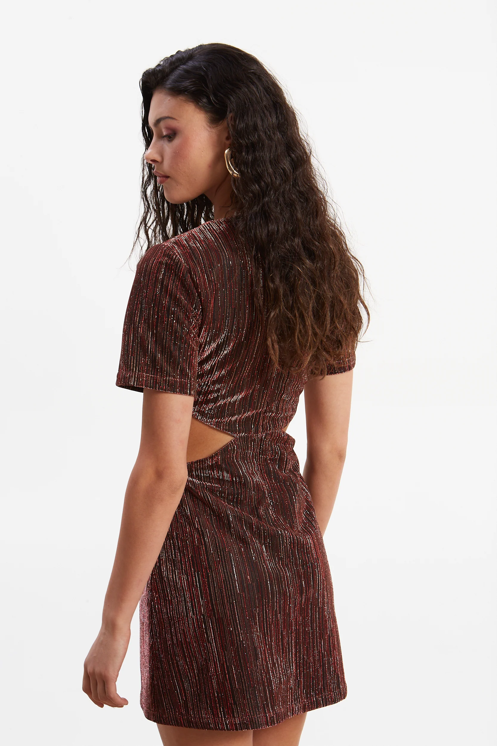 Gloria lurex red mini dress - Image 5