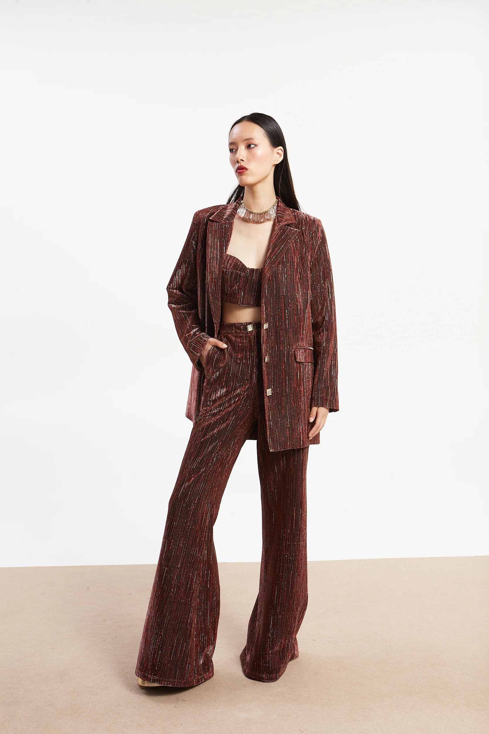 Gloria lurex red pants - Image 3