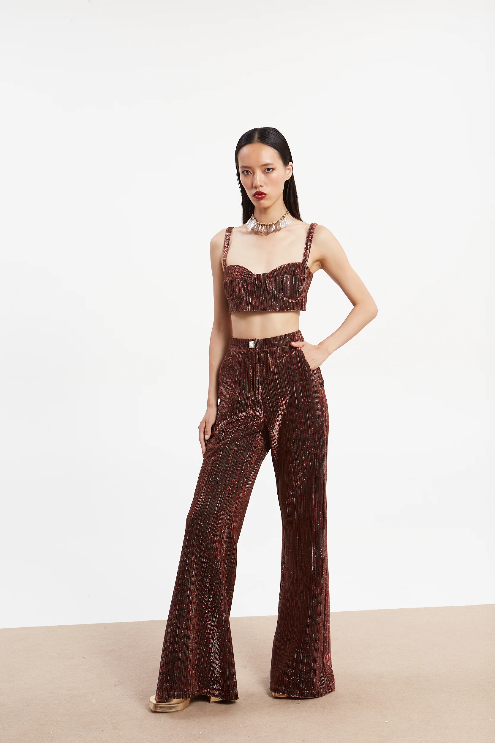 Gloria lurex red pants - Image 4