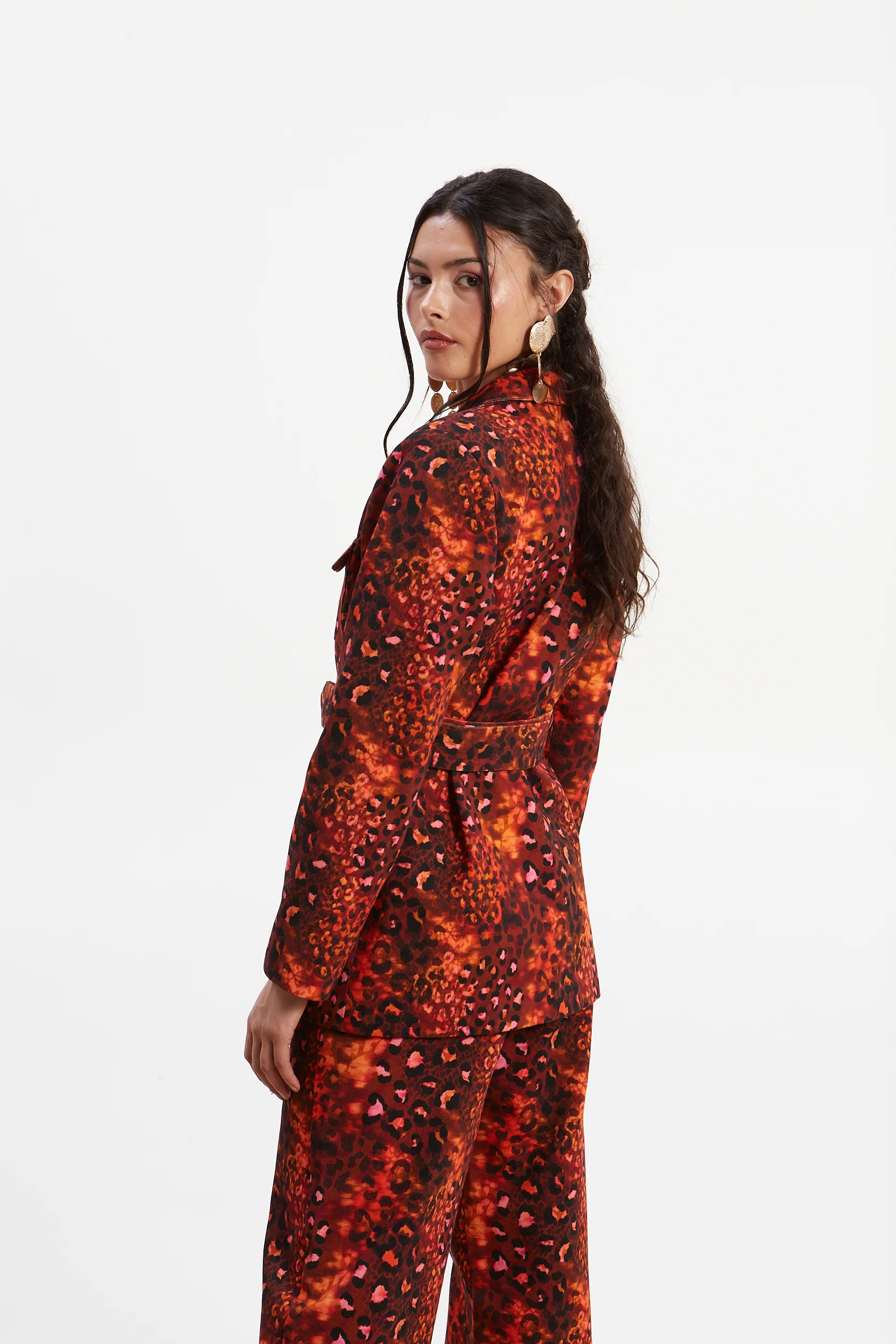 Harriet denim leopard blazer - Image 3