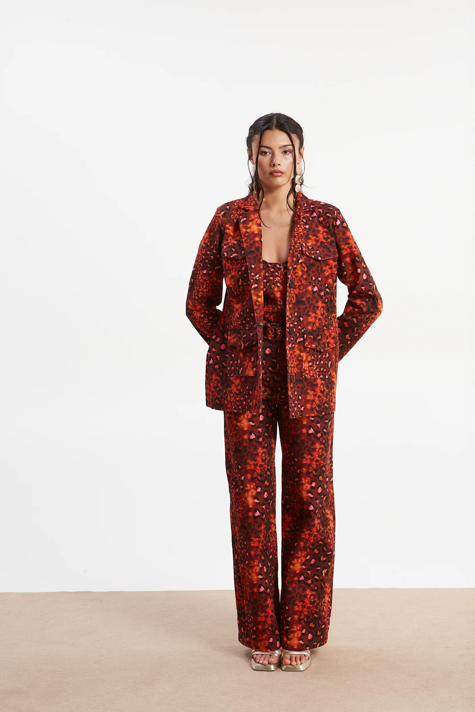 Harriet denim leopard blazer - Image 4