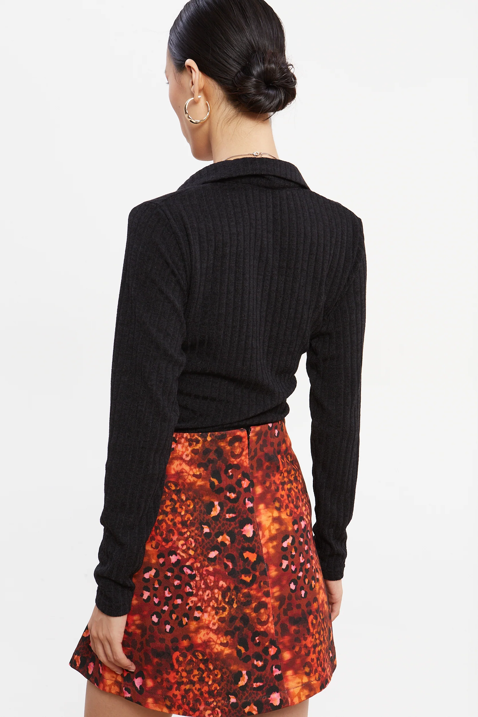 Harriet denim leopard mini skirt - Image 3
