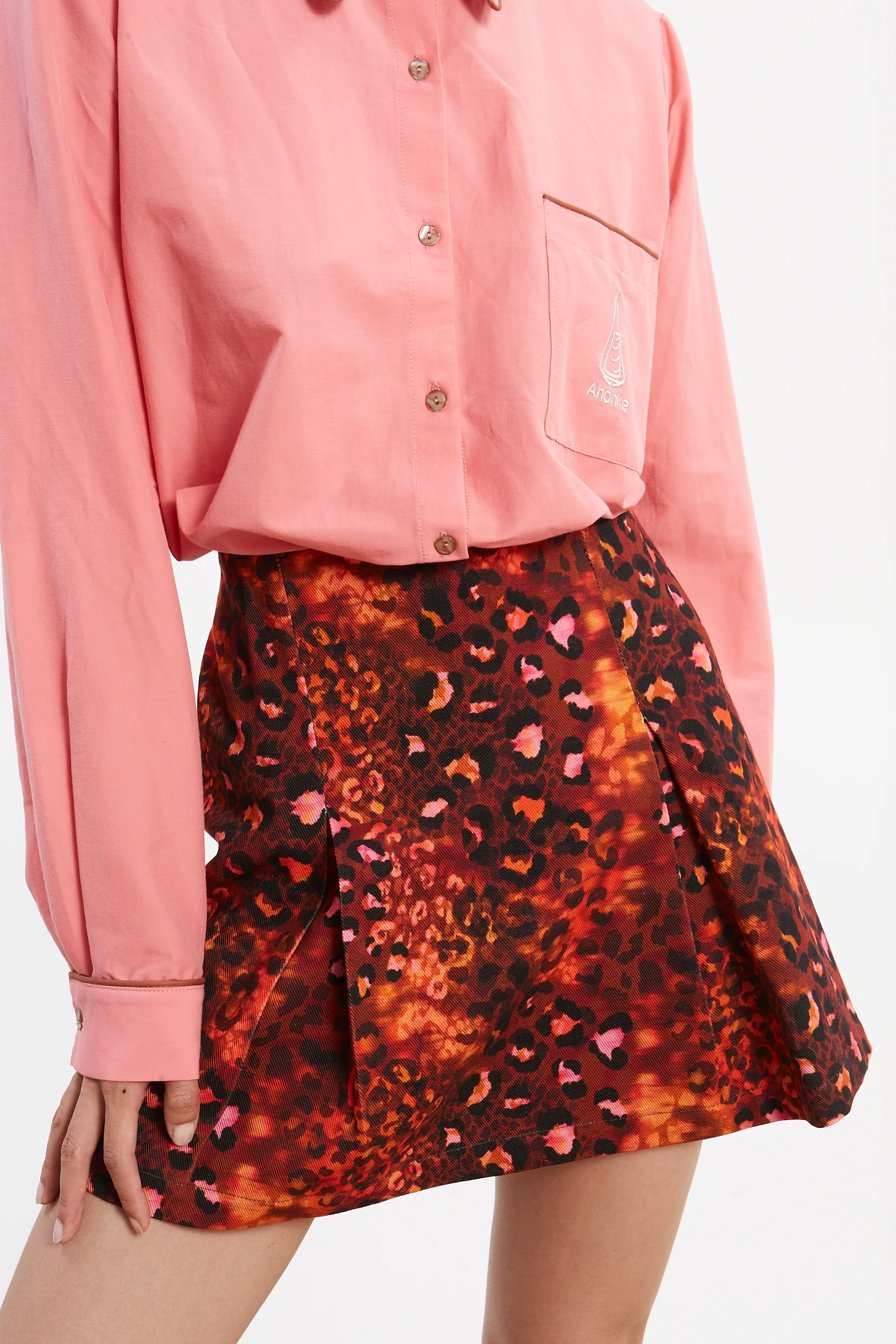Harriet denim leopard mini skirt - Image 4