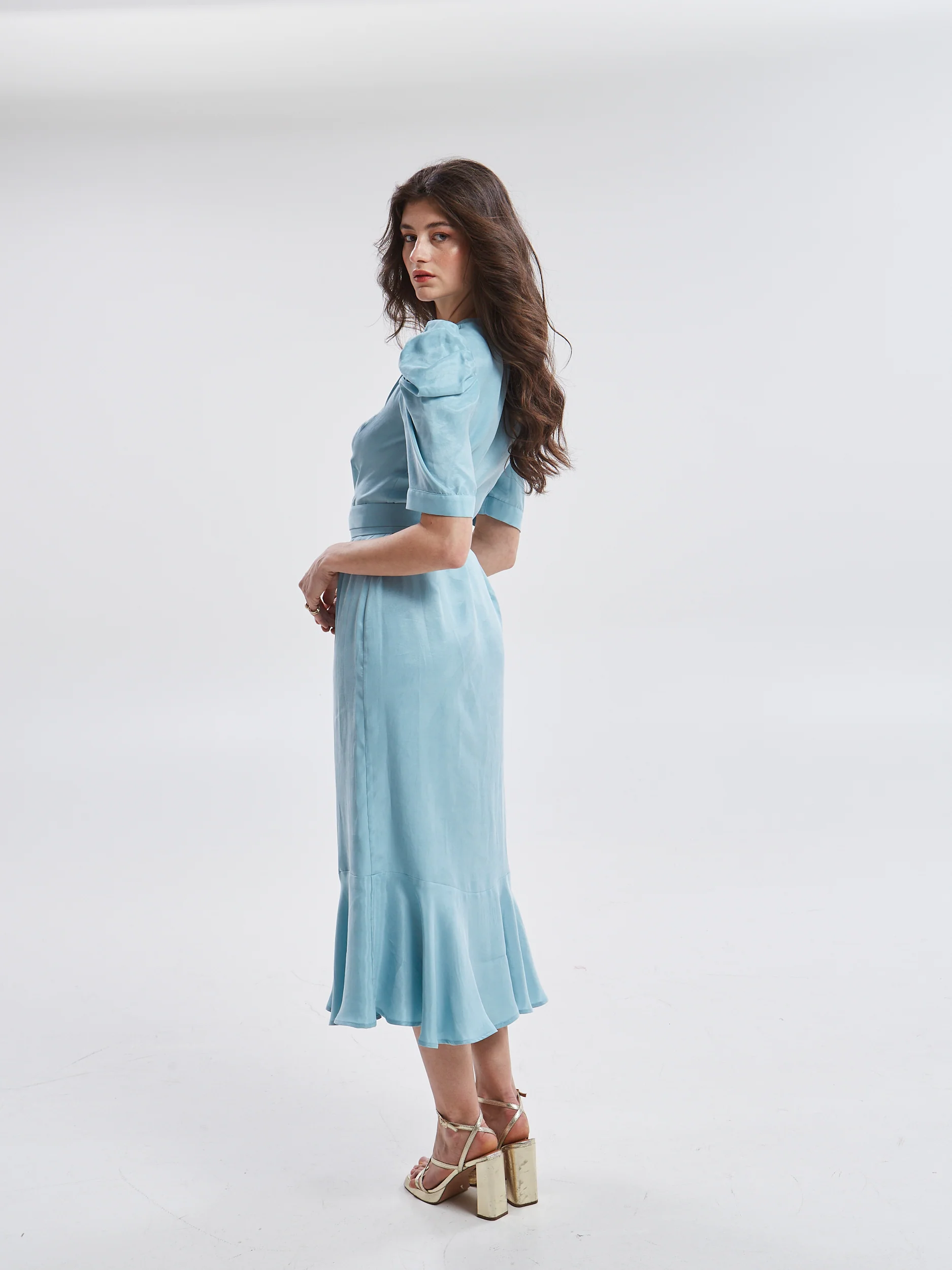 Ilyra lyocell azure button dress - Image 3