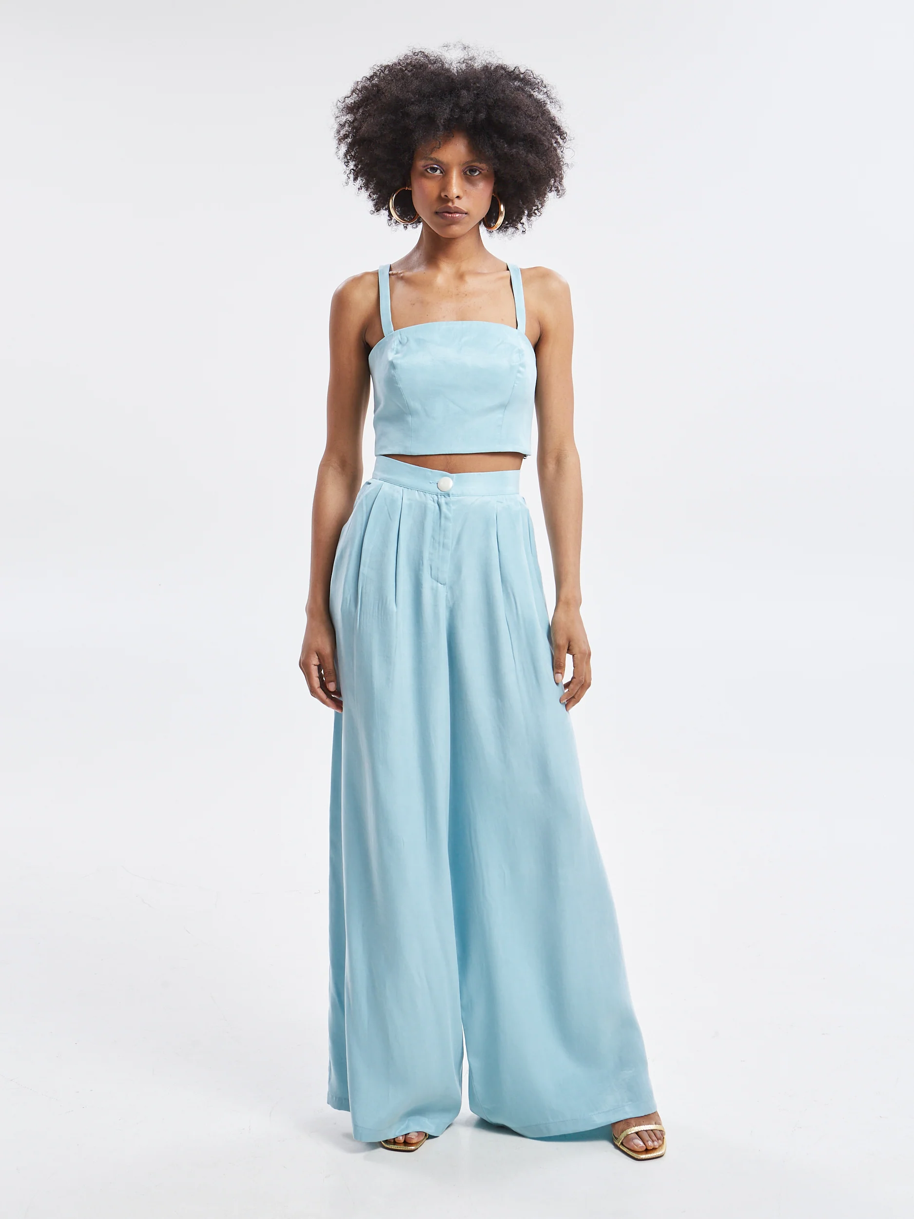 Ilyra lyocell azure cropped top - Image 7