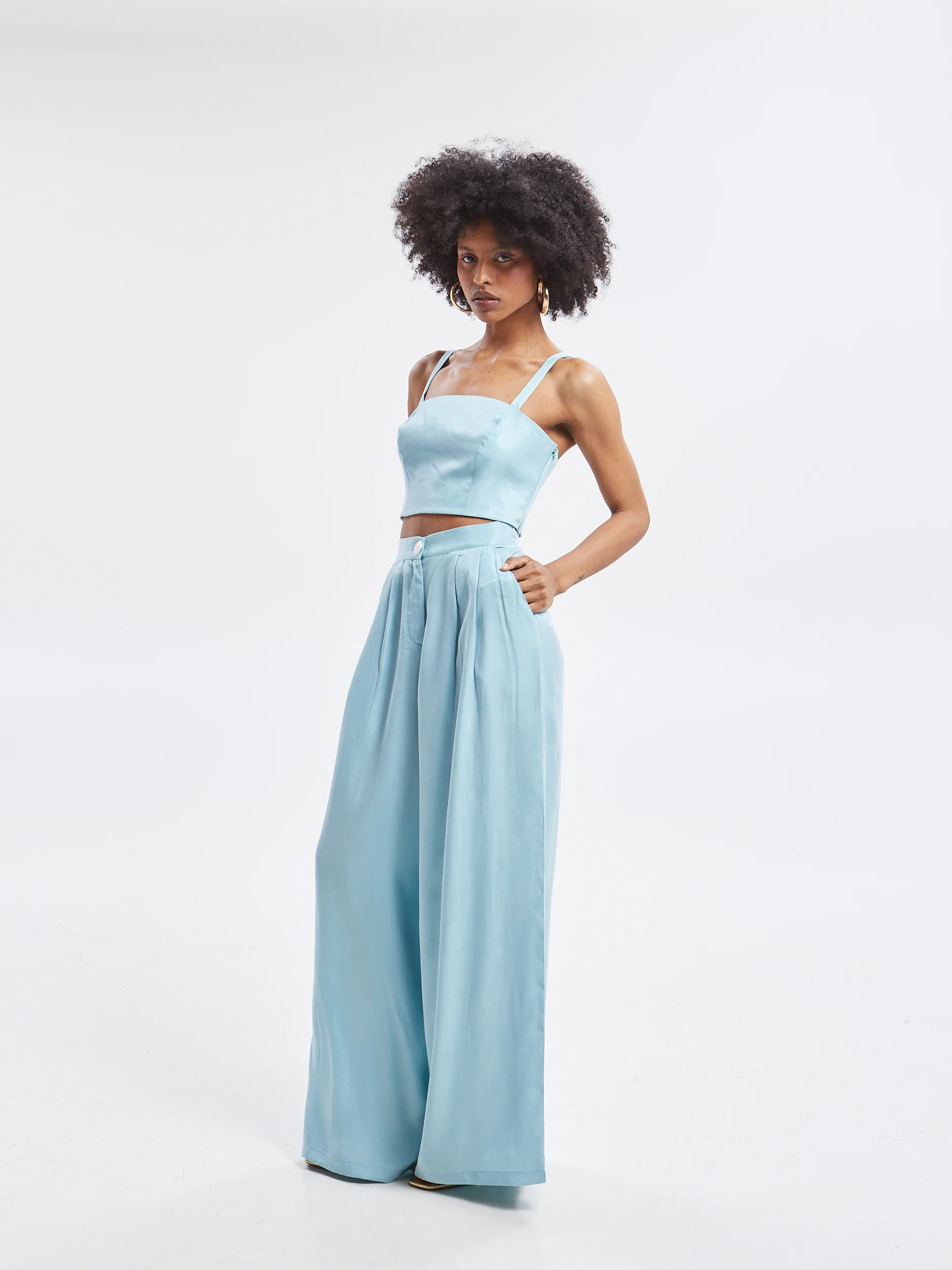 Ilyra lyocell wide azure pants - Image 4