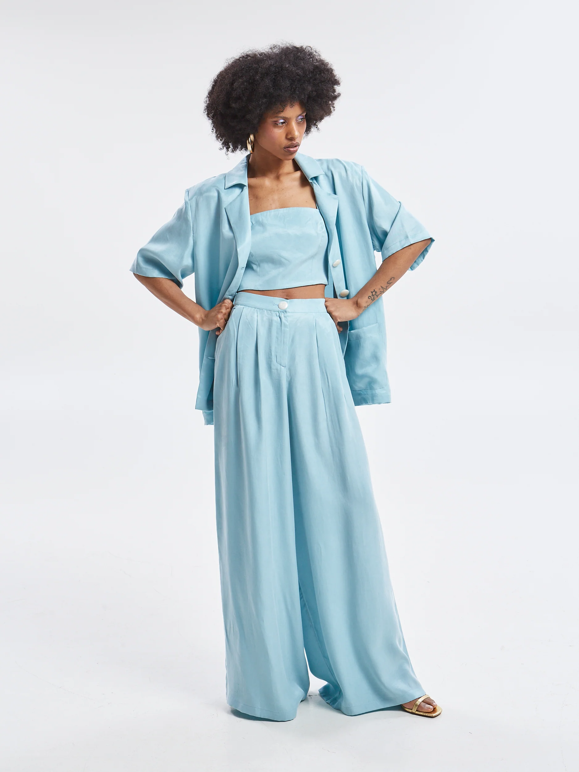 Ilyra lyocell wide azure pants - Image 5