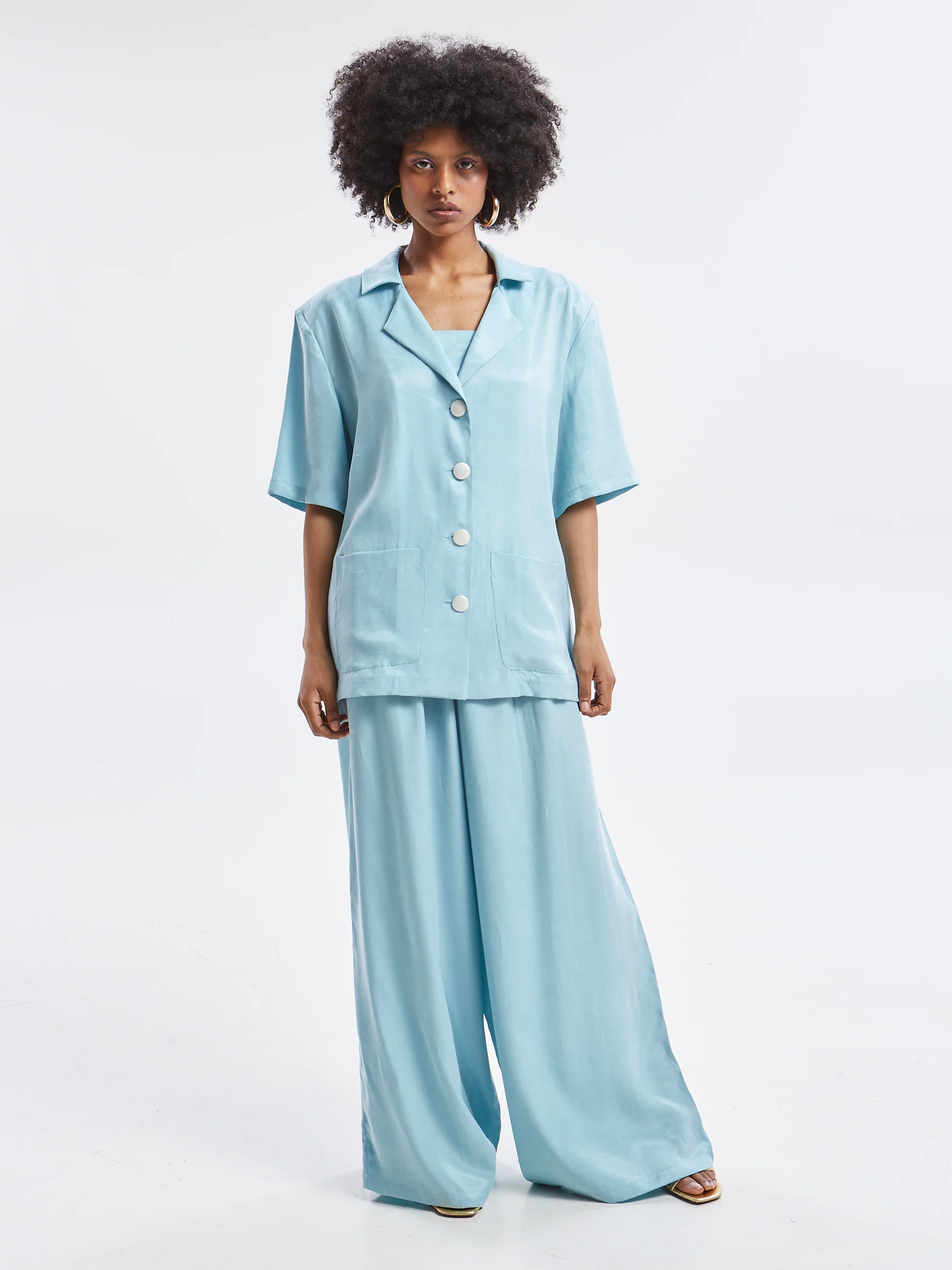 Ilyra lyocell wide azure pants - Image 6