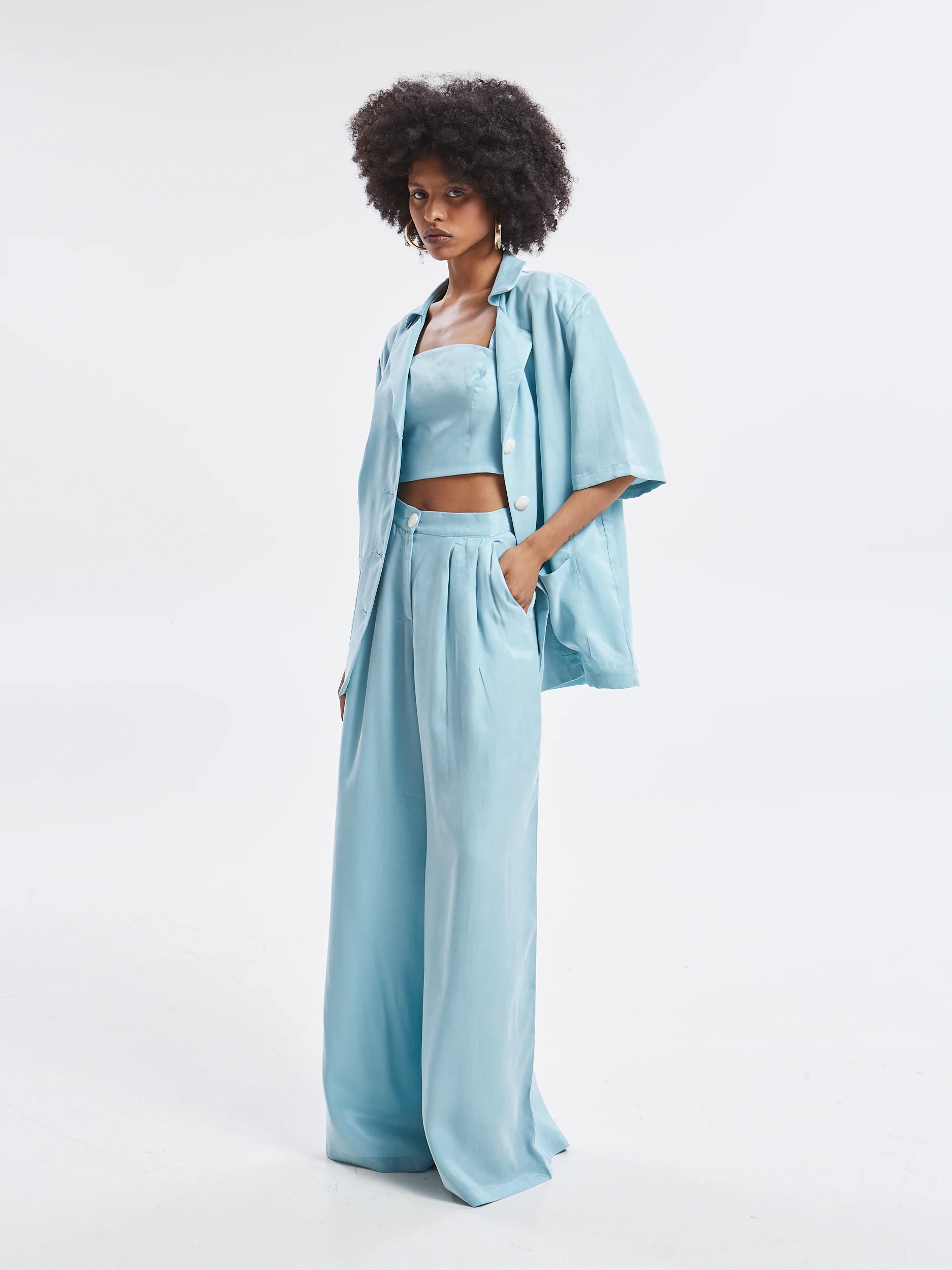 Ilyra lyocell wide azure pants - Image 7