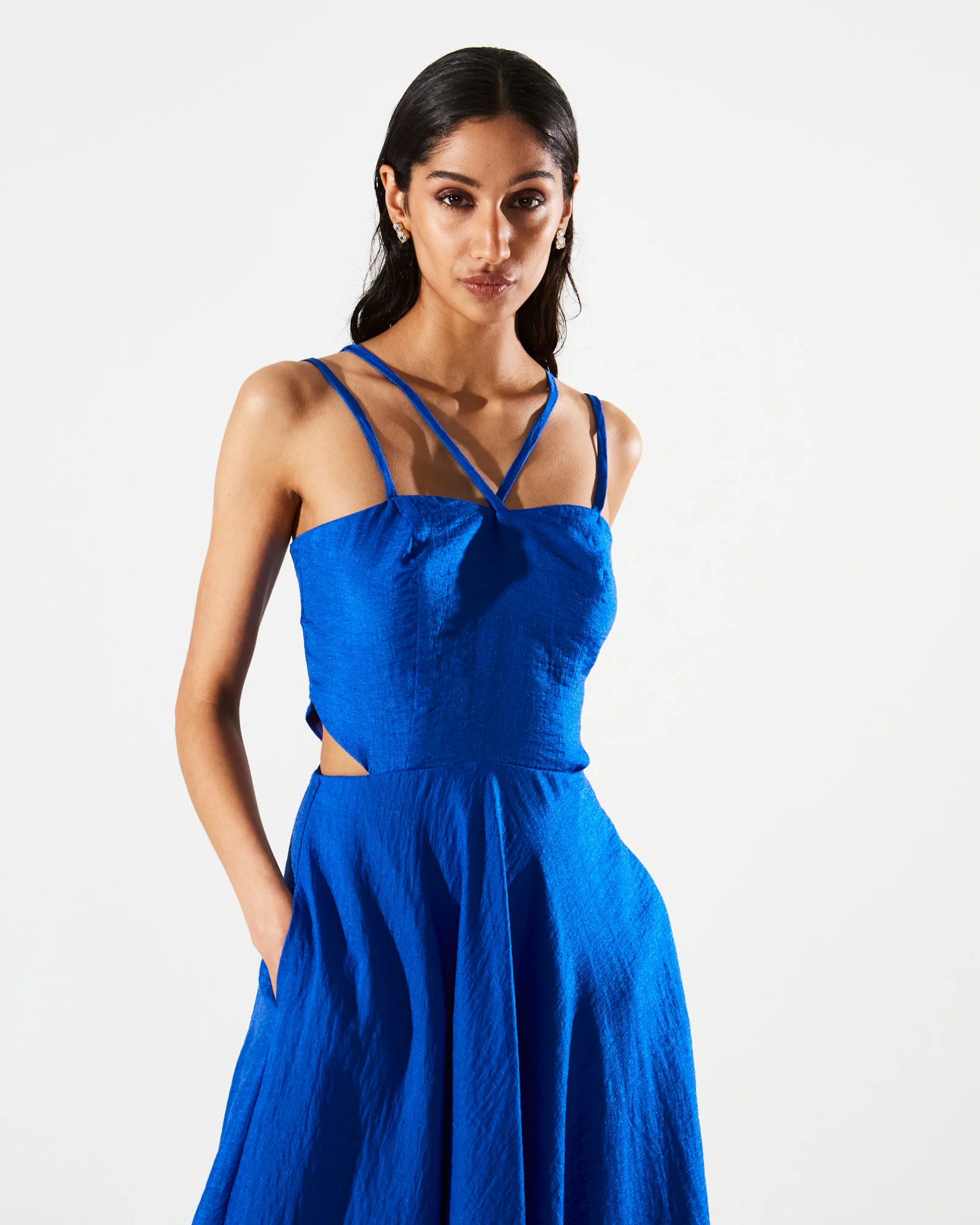Iris cut out blue dress - Image 2