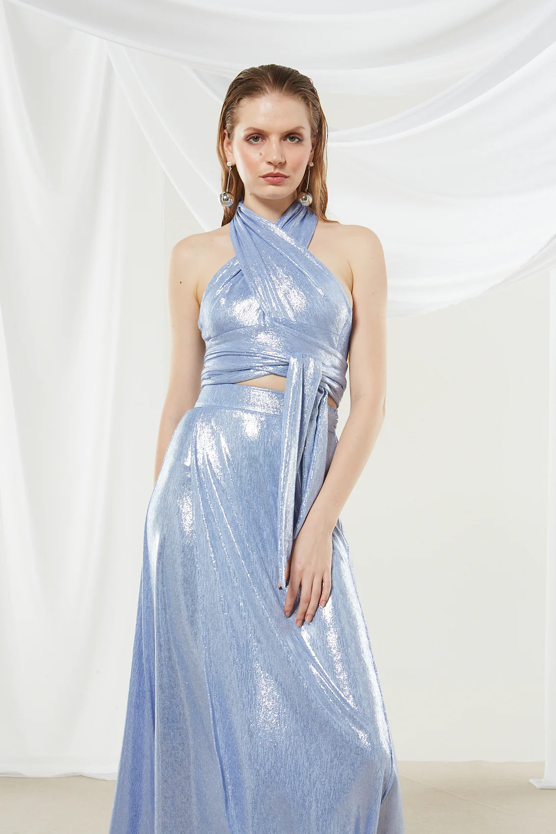 Iris metallic ciel top