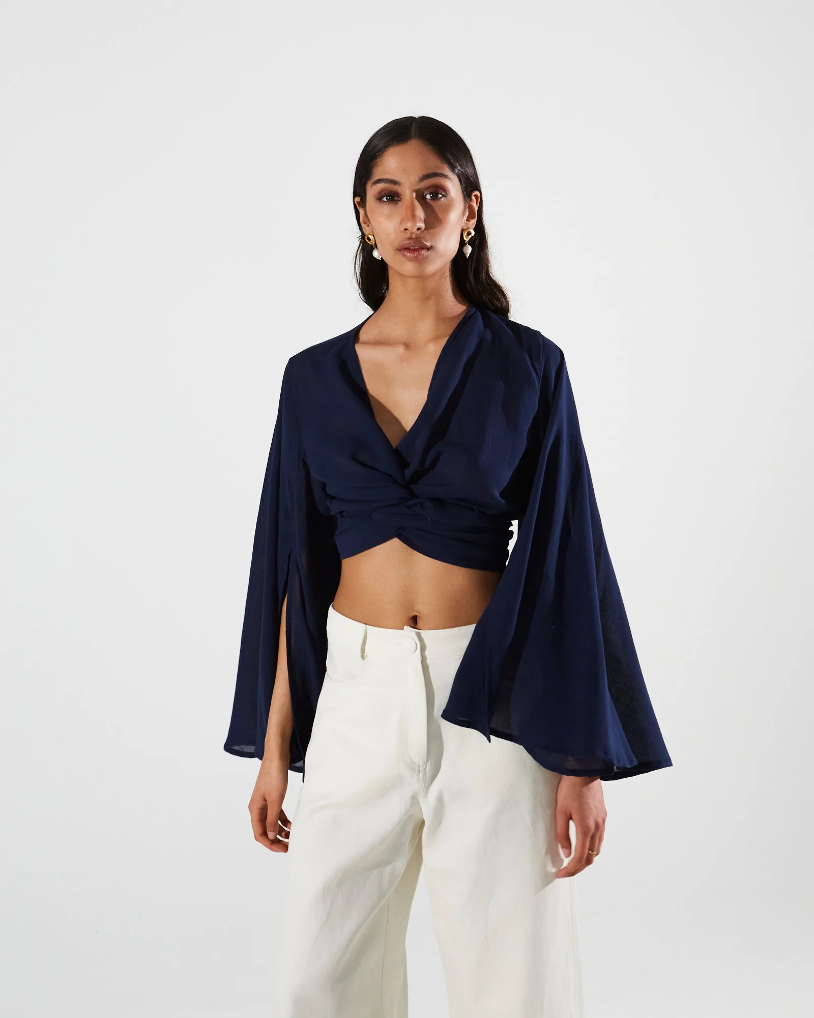 Isabella kimono sleeve blue top - Image 3