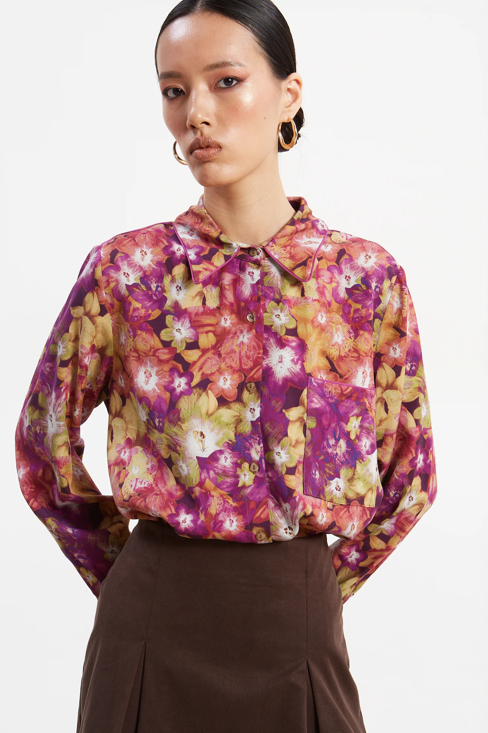 Jade tencel printed shirt - Image 4