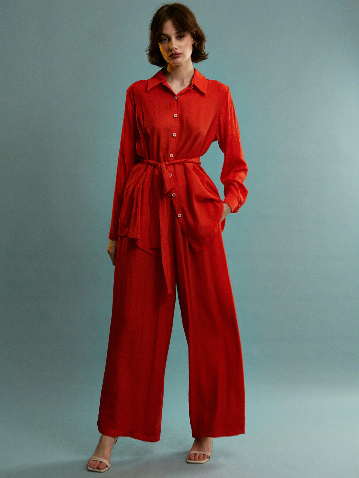 Jane viscose red pants - Image 3