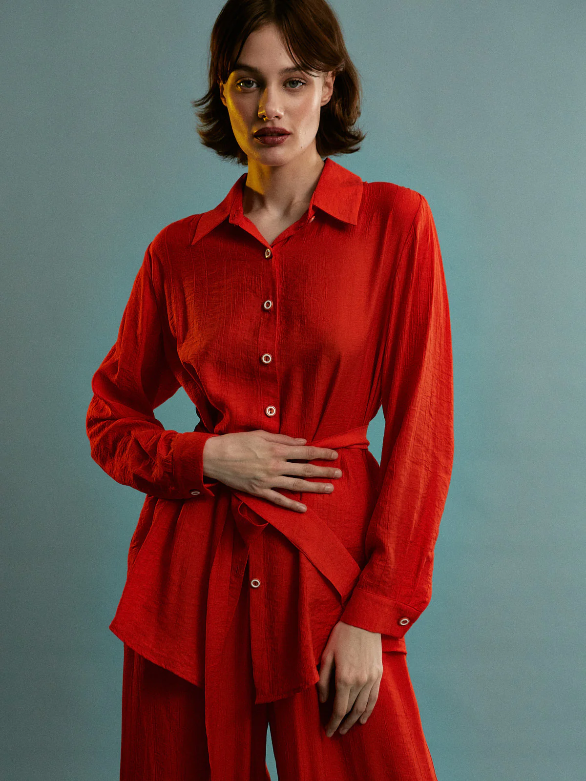 Jane viscose red pants - Image 4