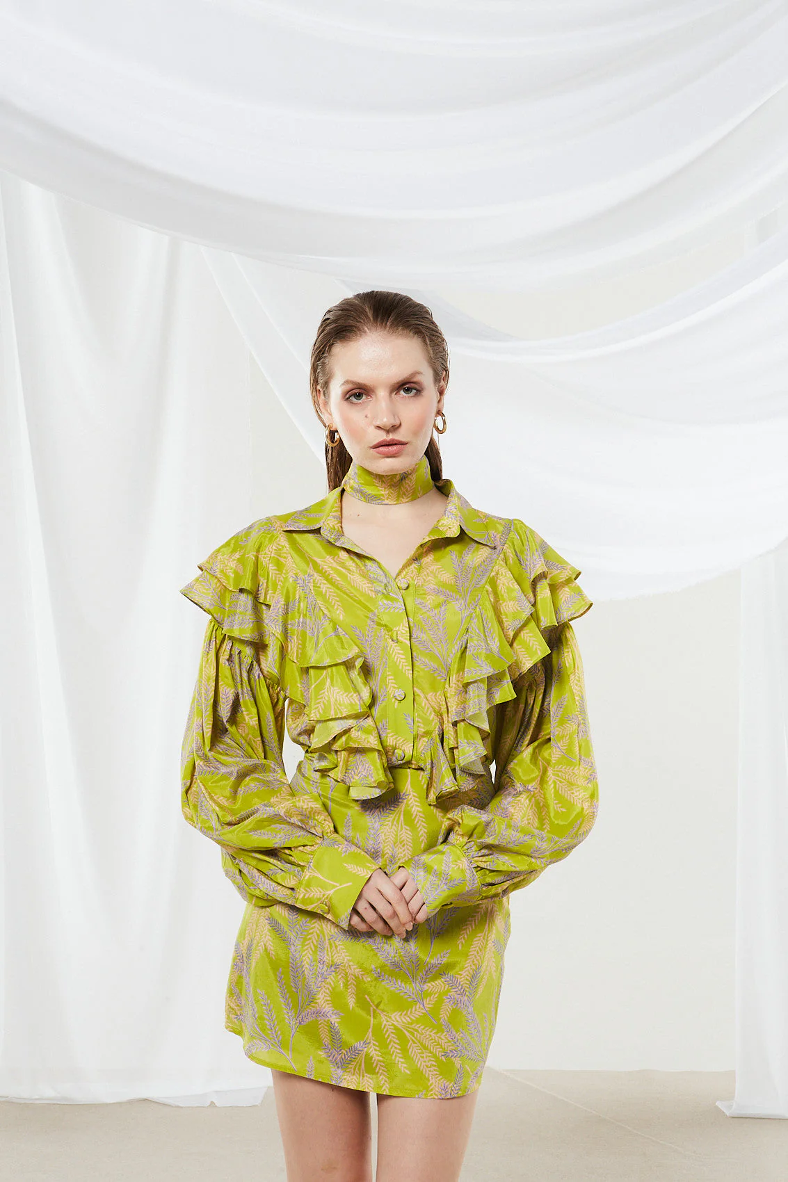 Jasmine printed ruffle shirt - Image 3