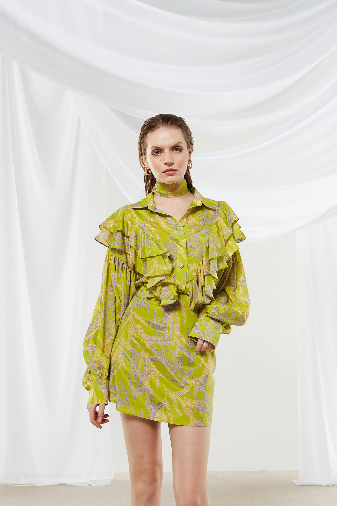 Jasmine printed ruffle shirt - Image 4