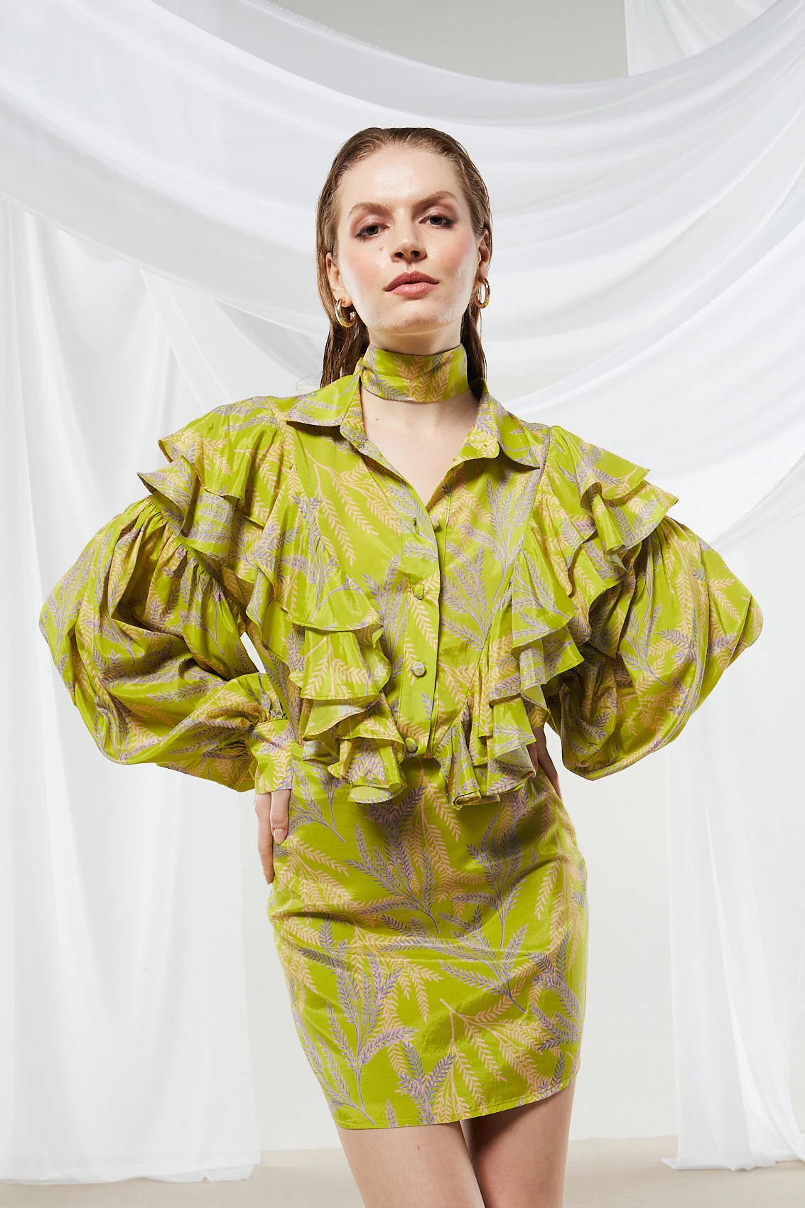 Jasmine printed ruffle shirt - Image 6