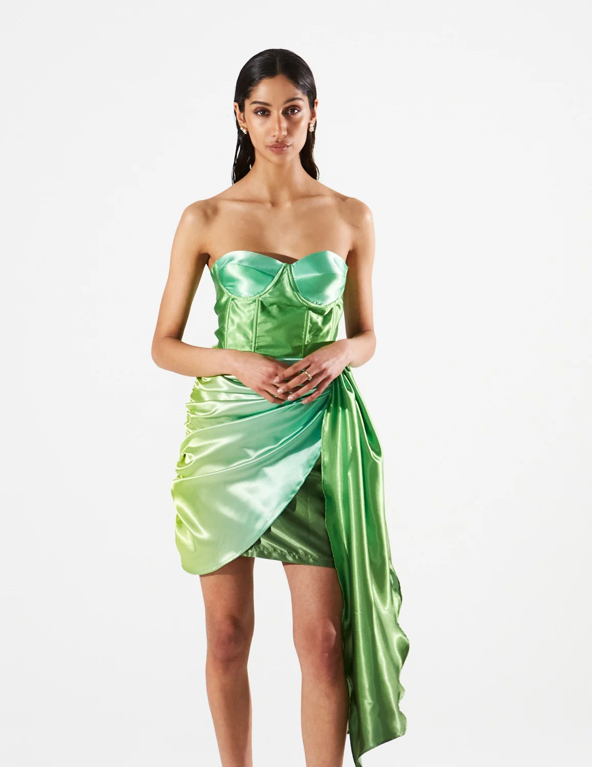 Jolene satin corset green top - Image 3