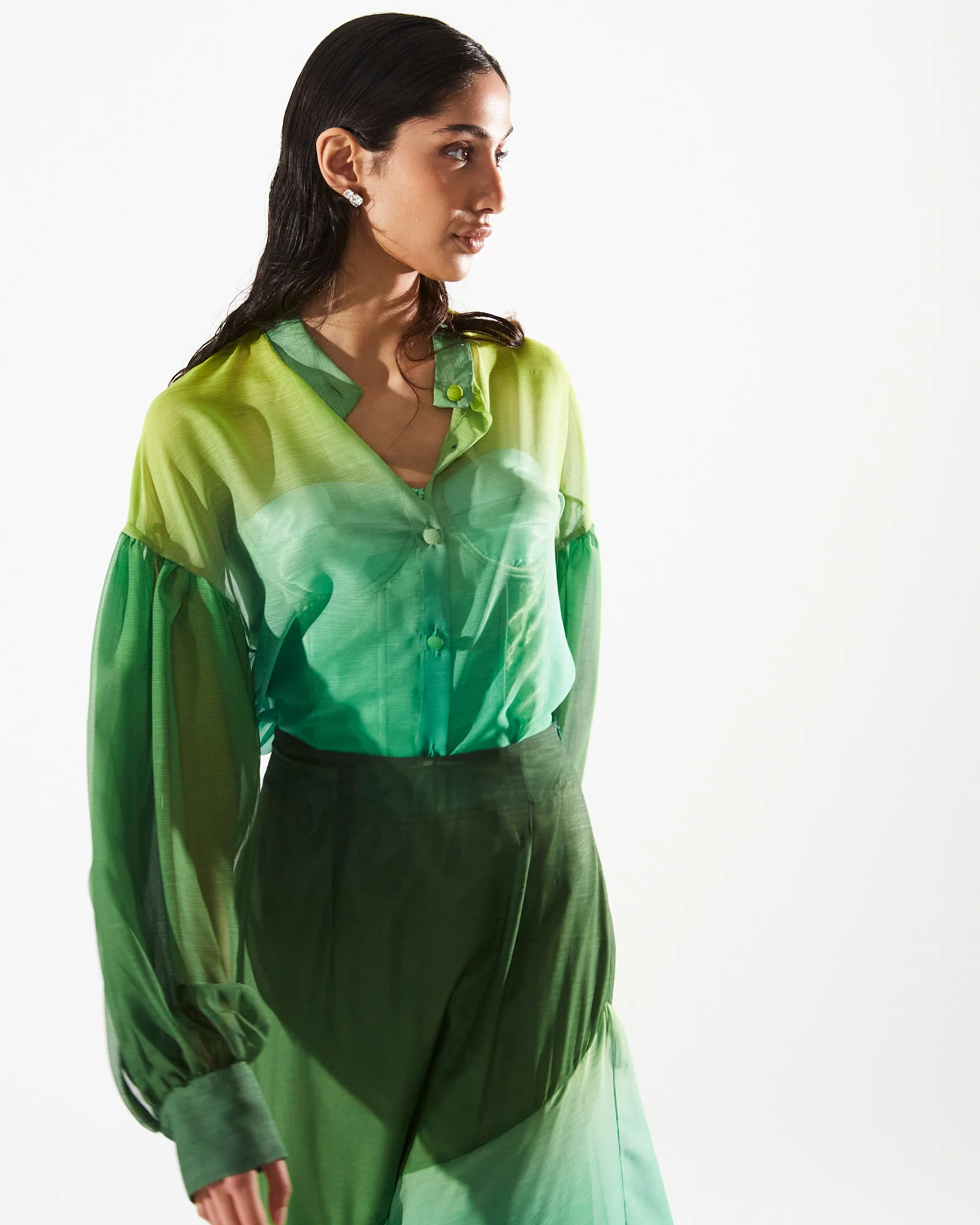 Jolene satin corset green top - Image 6