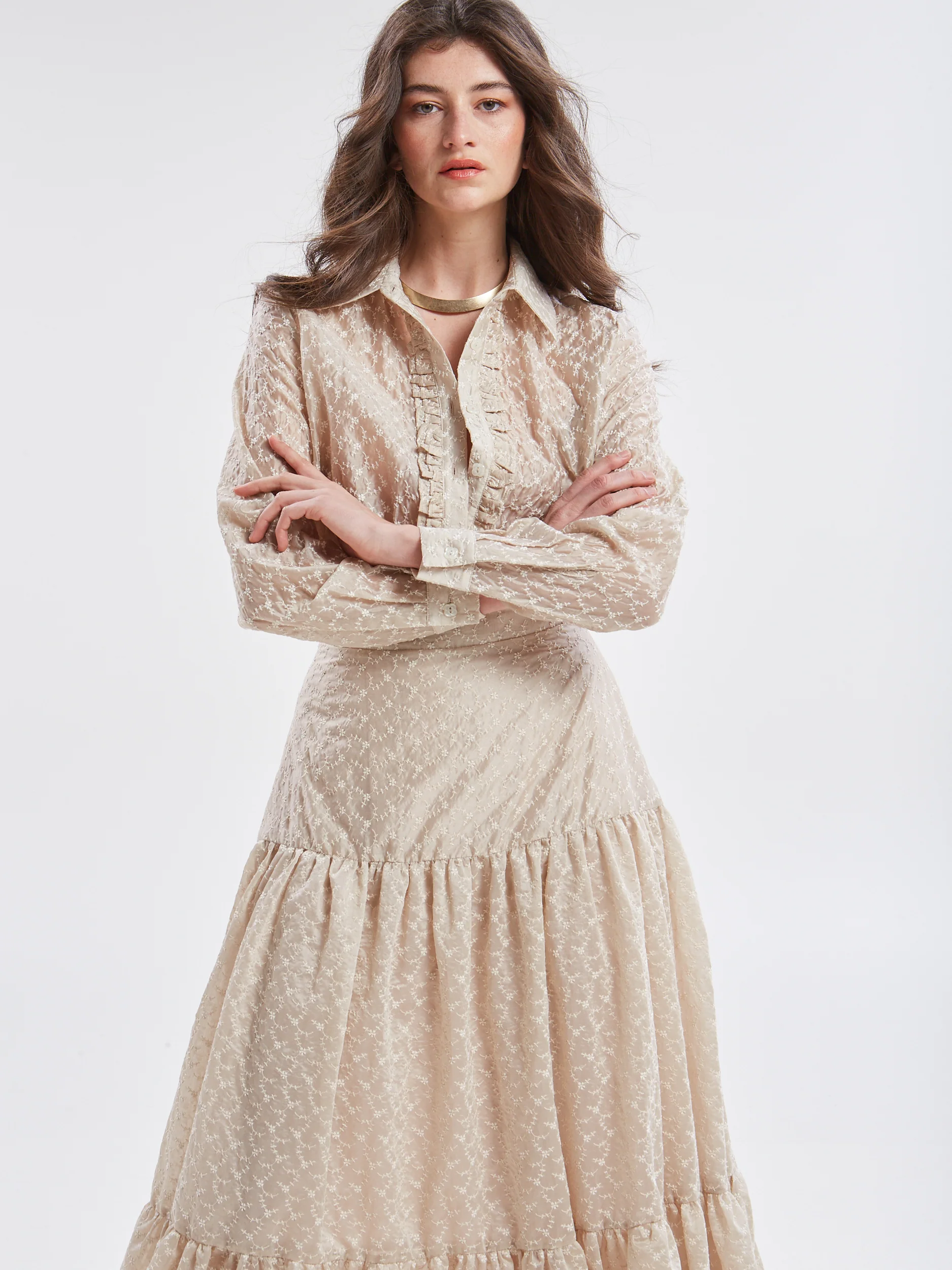 Kaira embroidered ruffle shirt - Image 2