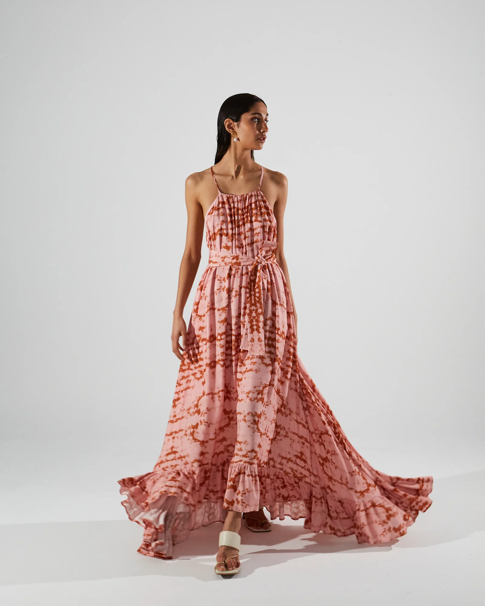 Karla ruffle printed dress