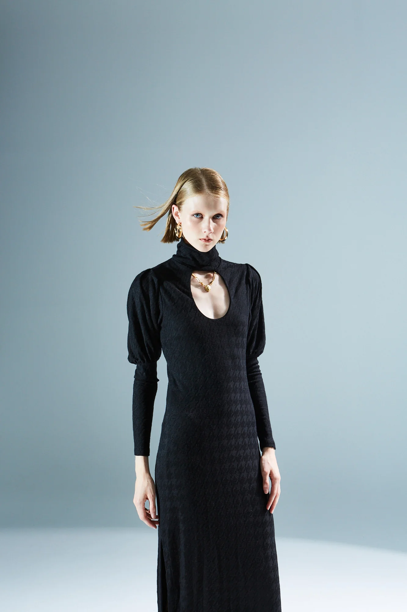 Kassandra turtleneck knitted black dress - Image 3