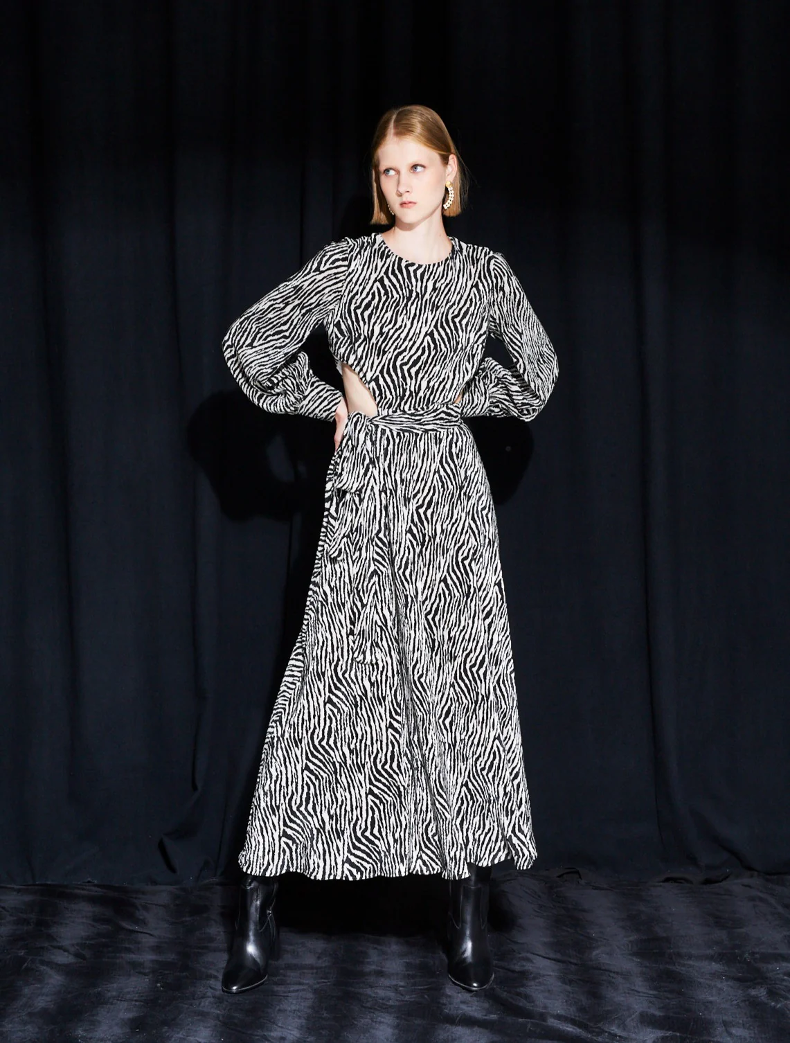 Kirsten zebra pleated dress - Image 3