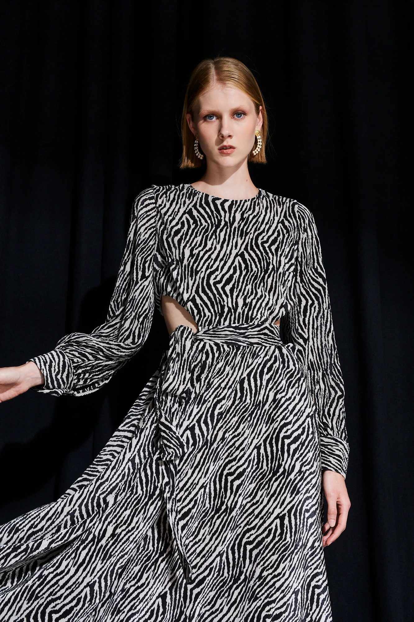 Kirsten zebra pleated dress - Image 4